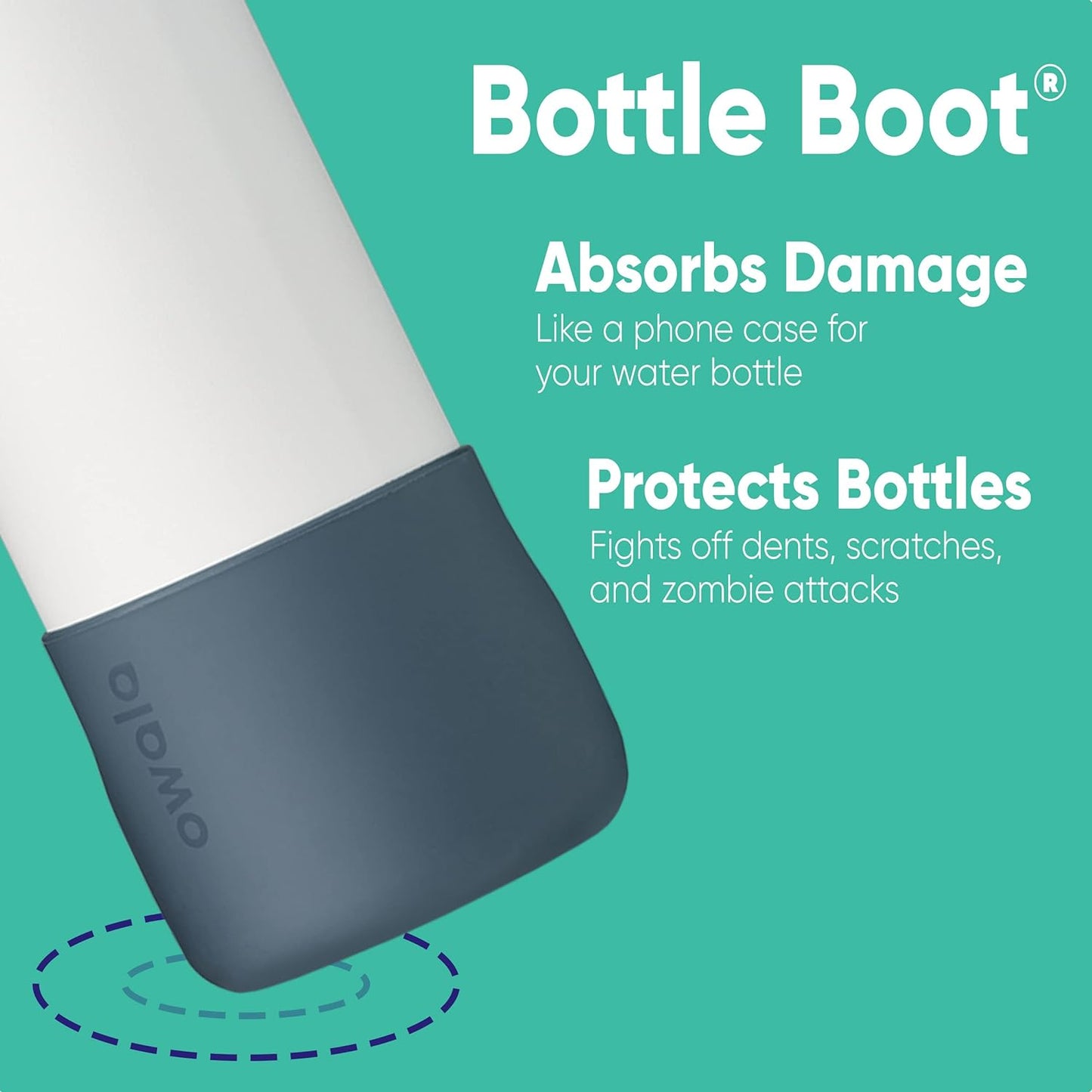 Black Silicone Sleeve for 32 Oz Water Bottles - Anti-Slip Protective Boot for Stainless Steel FreeSip and Flip Bottles by Owala