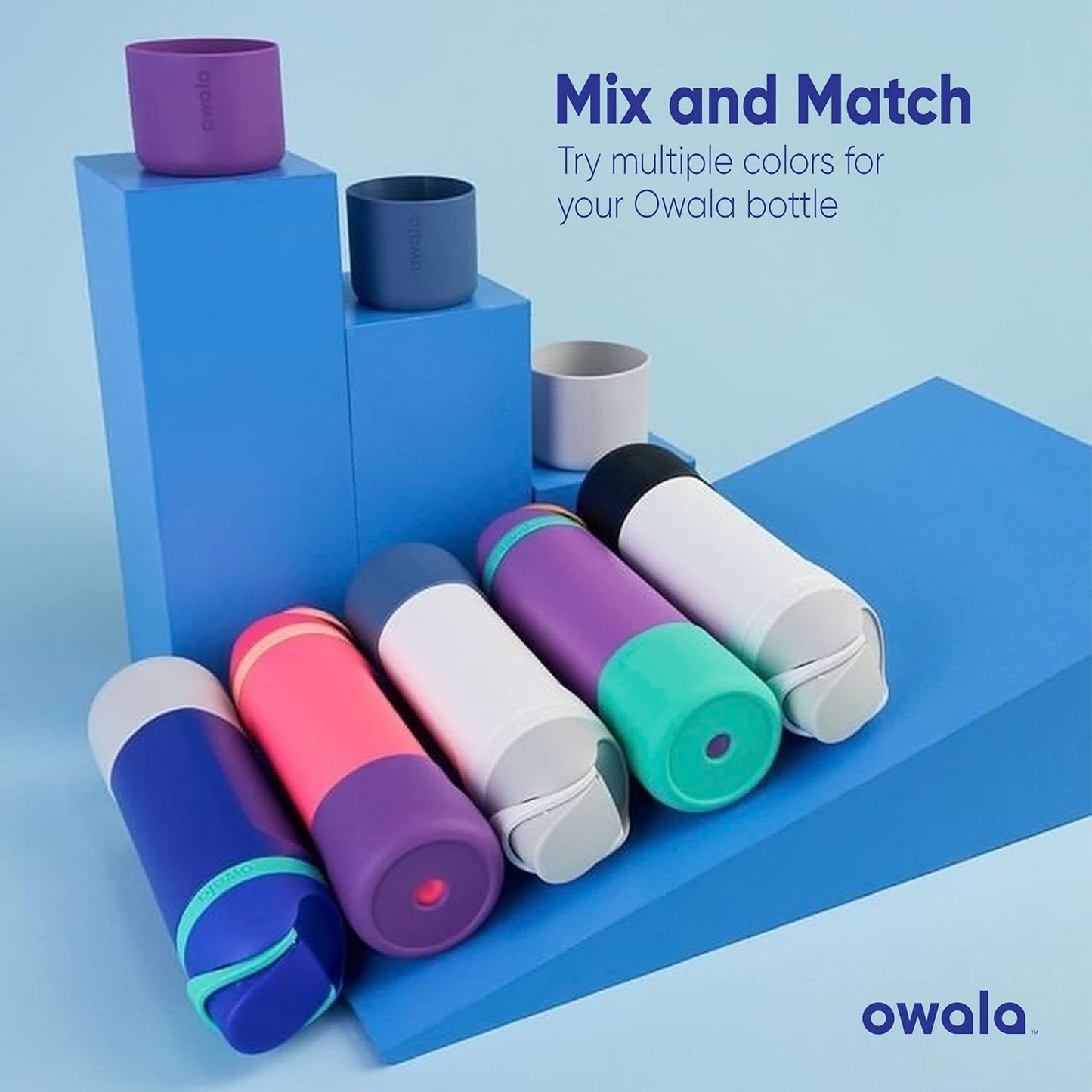 Black Silicone Sleeve for 32 Oz Water Bottles - Anti-Slip Protective Boot for Stainless Steel FreeSip and Flip Bottles by Owala