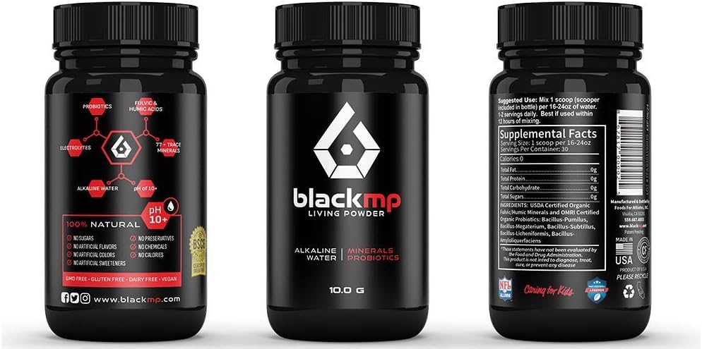 BlackMP Living Powder: SBO Probiotic & Minerals for Optimal Health - 30 Servings, All-Natural Formula for Athletes