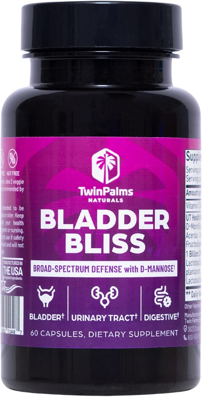 Bladder Bliss: Advanced Cranberry & D-Mannose Supplement for UTI Prevention & Fast-Acting Relief, Non-GMO, Vegan, 60 Ct