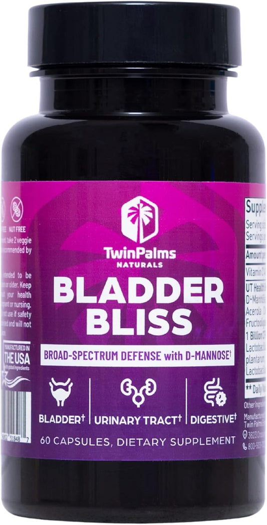Bladder Bliss: Advanced Cranberry & D-Mannose Supplement for UTI Prevention & Fast-Acting Relief, Non-GMO, Vegan, 60 Ct