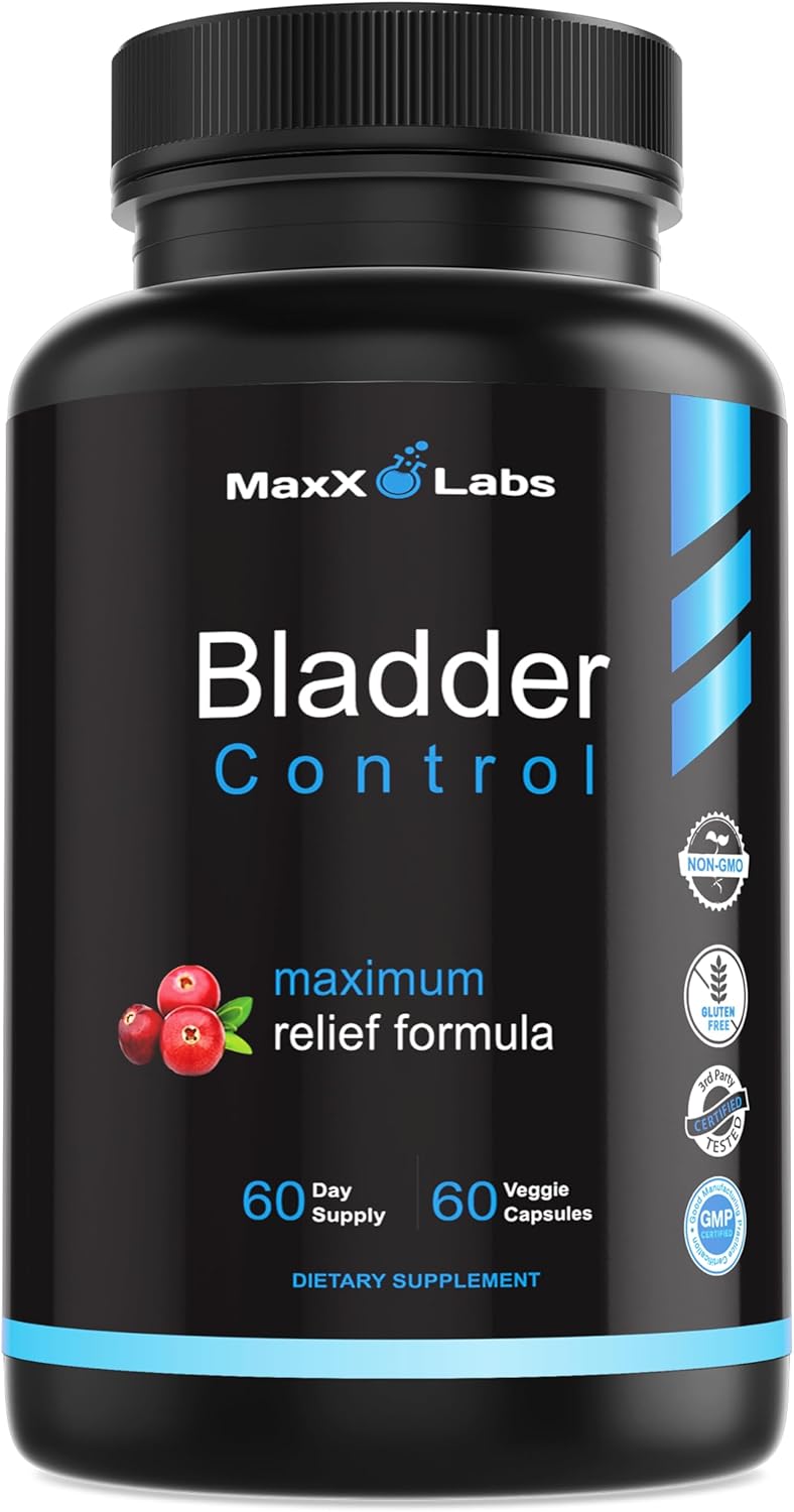 Bladder Control Supplement with Pumpkin Seed Oil & Cranberry Extract - UTI Relief for Women & Men - Overactive Bladder Control - 60 Ct