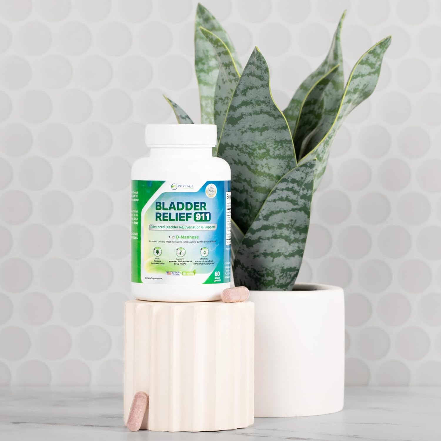 Bladder Relief 911 Detoxifying Strength Supplement - Supports Bladder Health, 60 Veggie Capsules for Men and Women