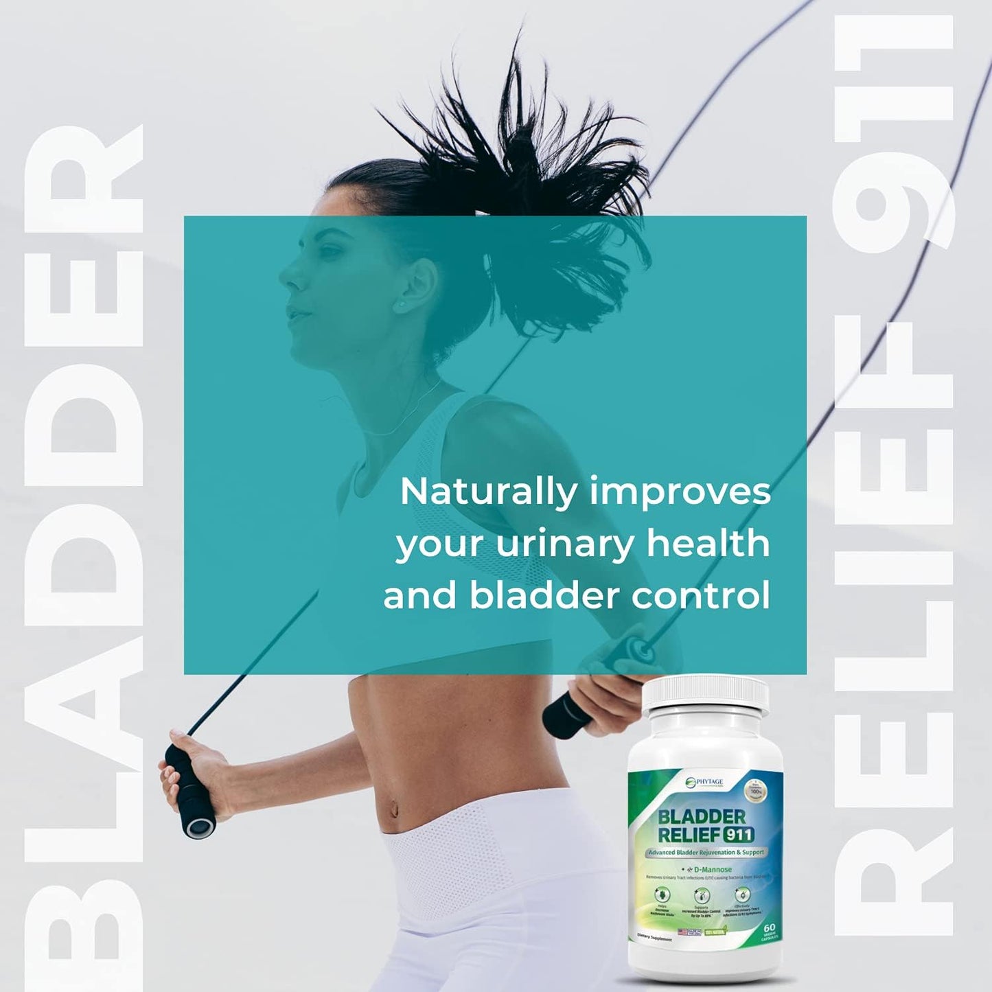 Bladder Relief 911 Detoxifying Strength Supplement - Supports Bladder Health, 60 Veggie Capsules for Men and Women