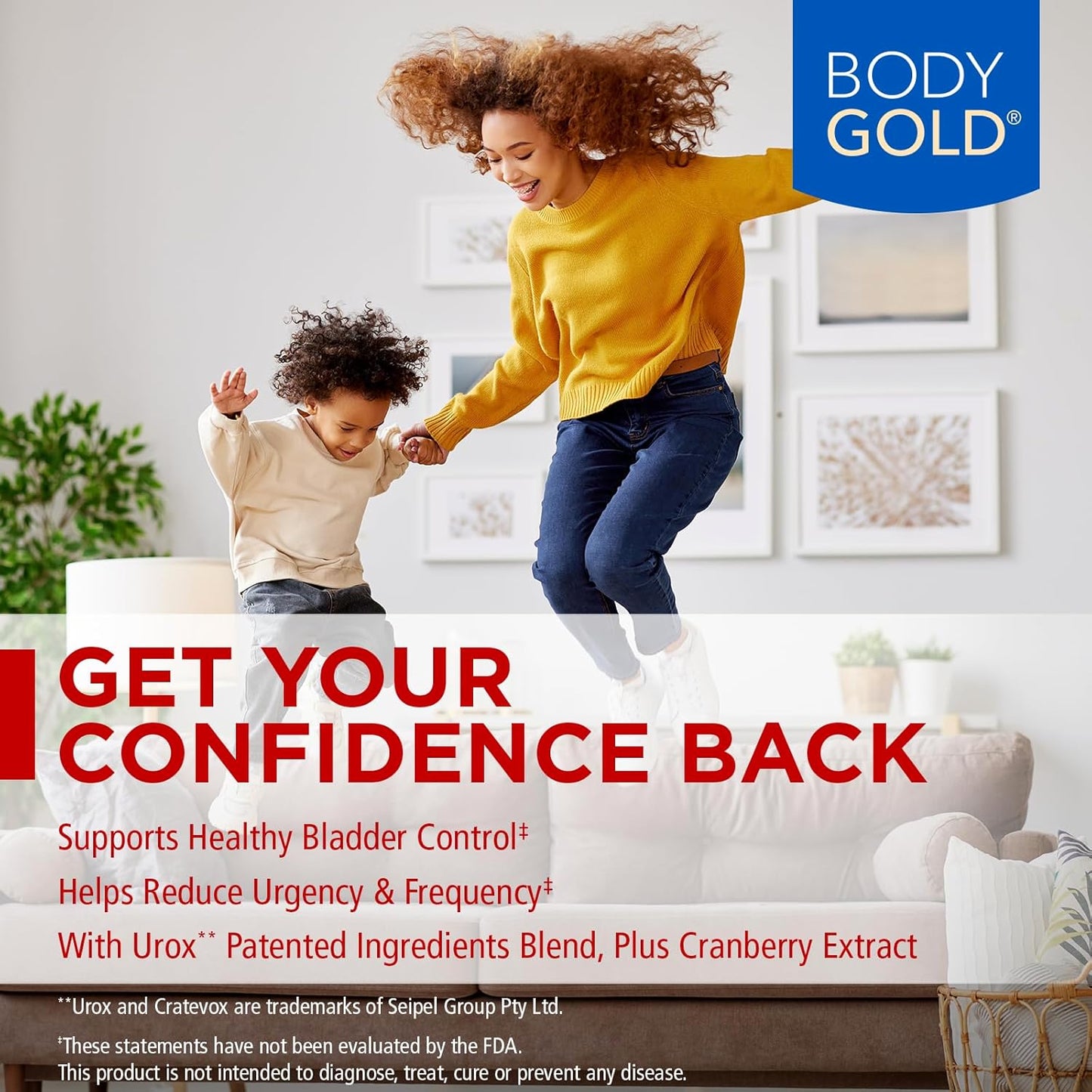 Bladder Support Capsules with Urox & Cranberry Extract - Promotes Confidence and Control, Gluten Free & Vegan - 60 Count, 30 Servings, Guaranteed Satisfaction