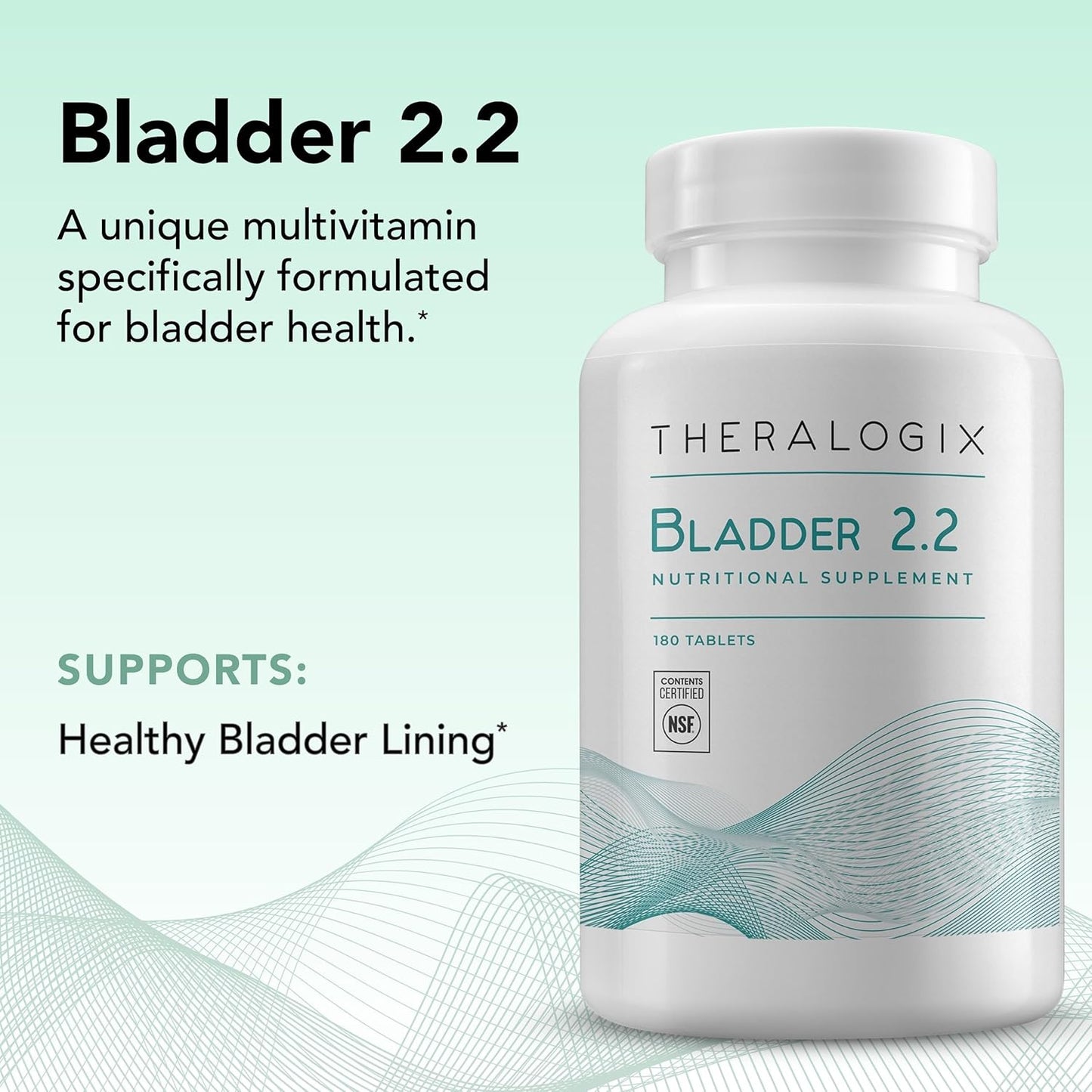 Bladder Support Supplement with Vitamins A, C, D, E, Zinc - 90-Day Supply - NSF Certified - 180 Tablets for Men & Women