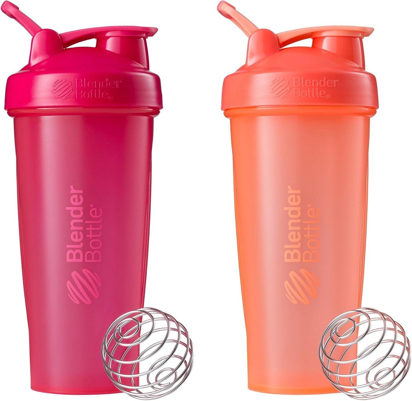 BlenderBottle 2-Pack 28-Ounce Classic Shaker Bottles for Protein Shakes and Pre-Workout (Moss/Navy/Pink/Coral)
