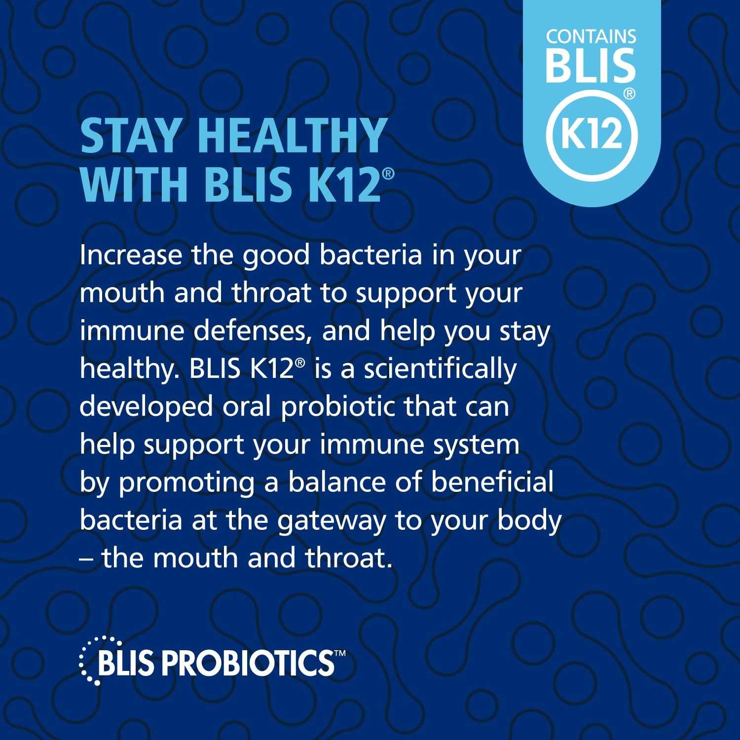 BLIS Probiotics Baby ThroatHealth Oral Probiotics - K12 Formula, 1.25 Billion Cfu, Sugar-Free Powder - 60 Doses for Throat Immunity & Oral Health