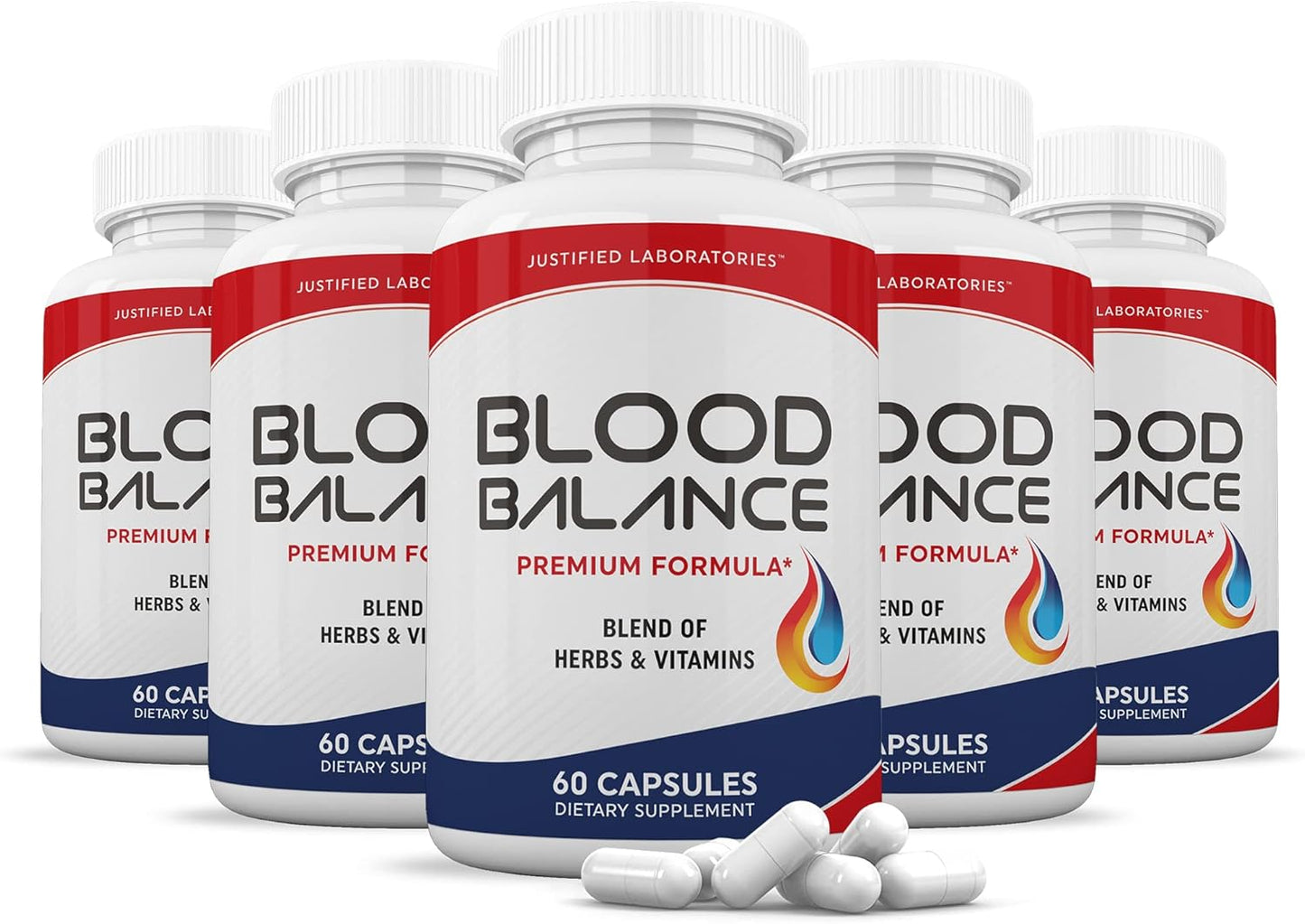 Blood Balance Advanced Formula 620MG Supplement Pills - 5 Pack, 300 Capsules by Justified Laboratories