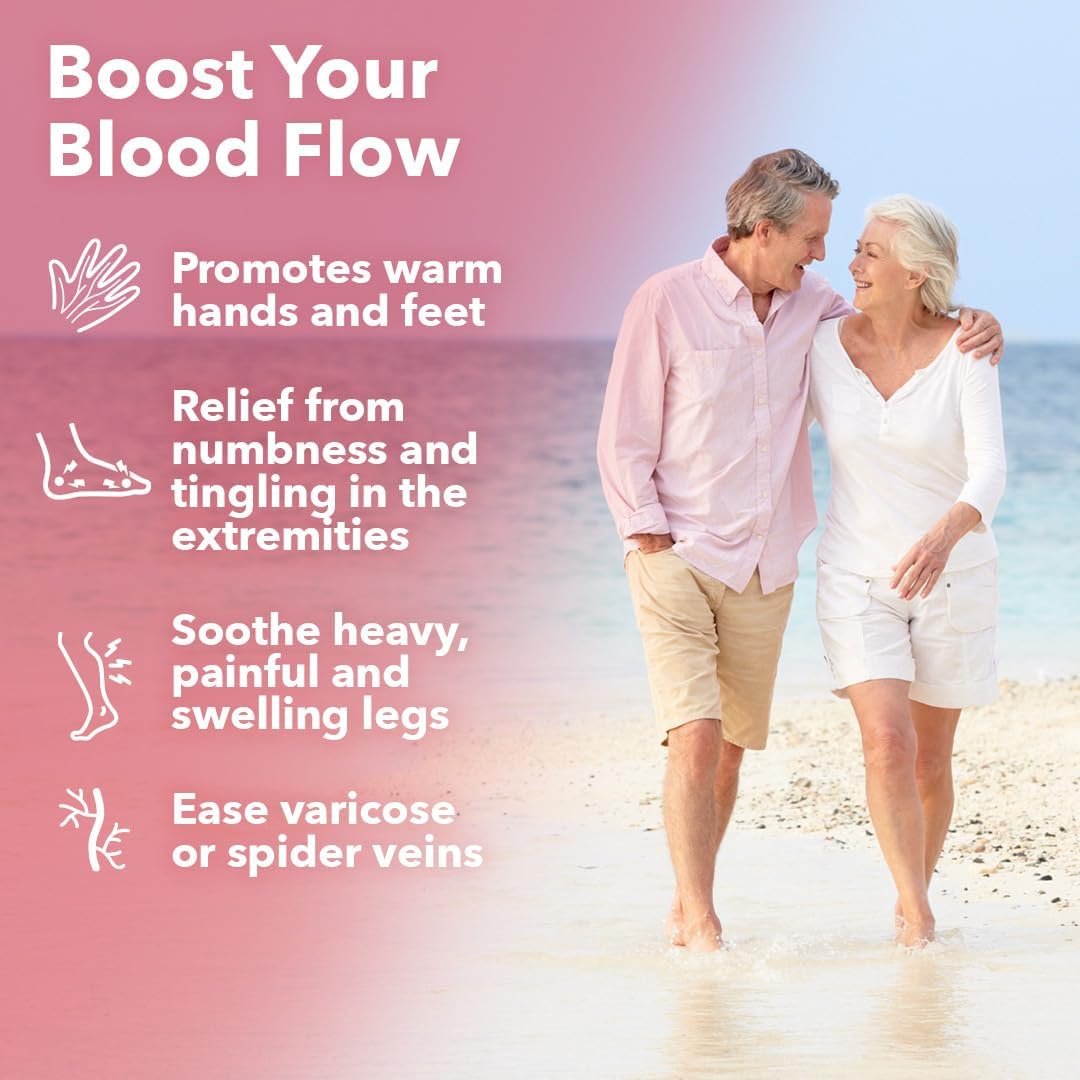 Blood Circulation Support Supplement with Butcher’s Broom, Ginkgo, Cayenne, Grape Seed & Horse Chestnut - Improve Artery, Capillary & Vein Health - 90 Capsules