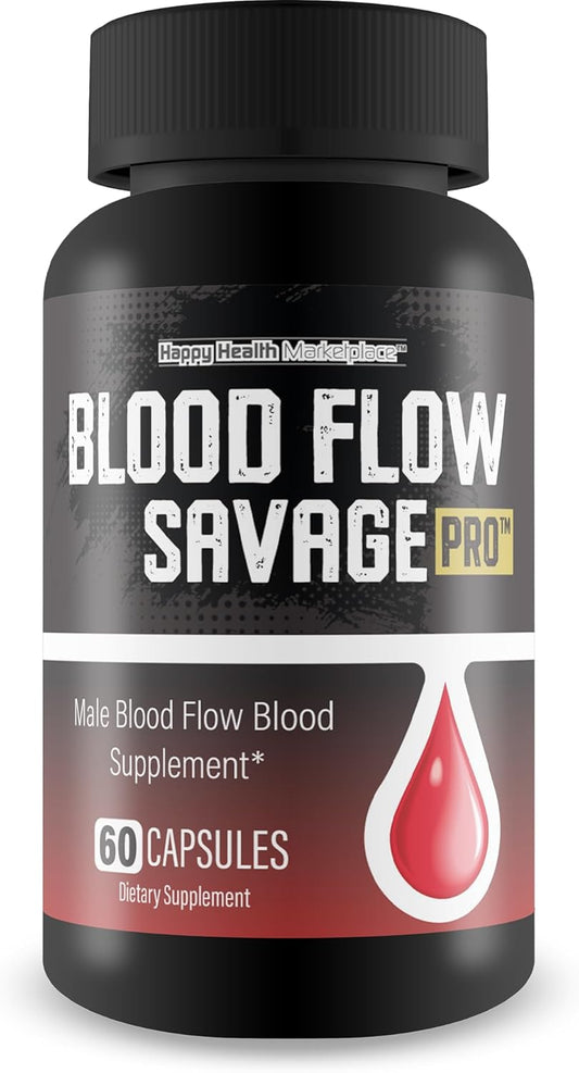 Blood Flow Savage Pro Capsules - Natural Men's Supplement for Healthy Circulation and Increased Blood Flow