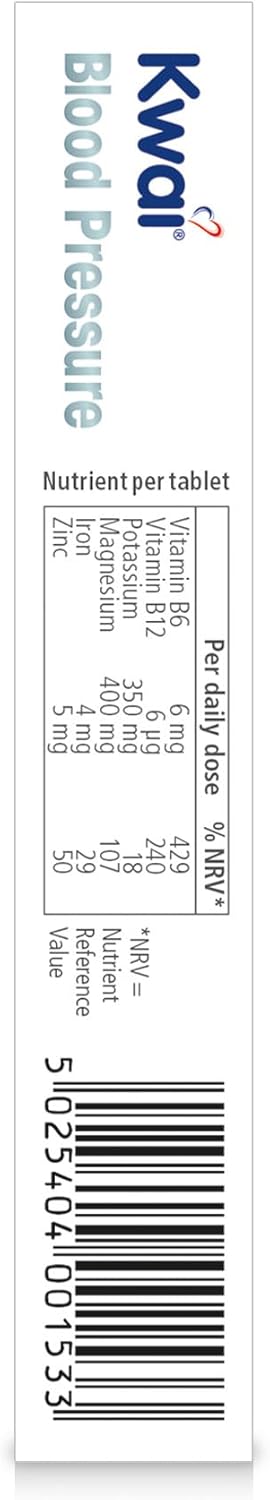Blood Pressure Support Supplement with Potassium, Magnesium, Vitamin B6, and B12 - 30 Tablets