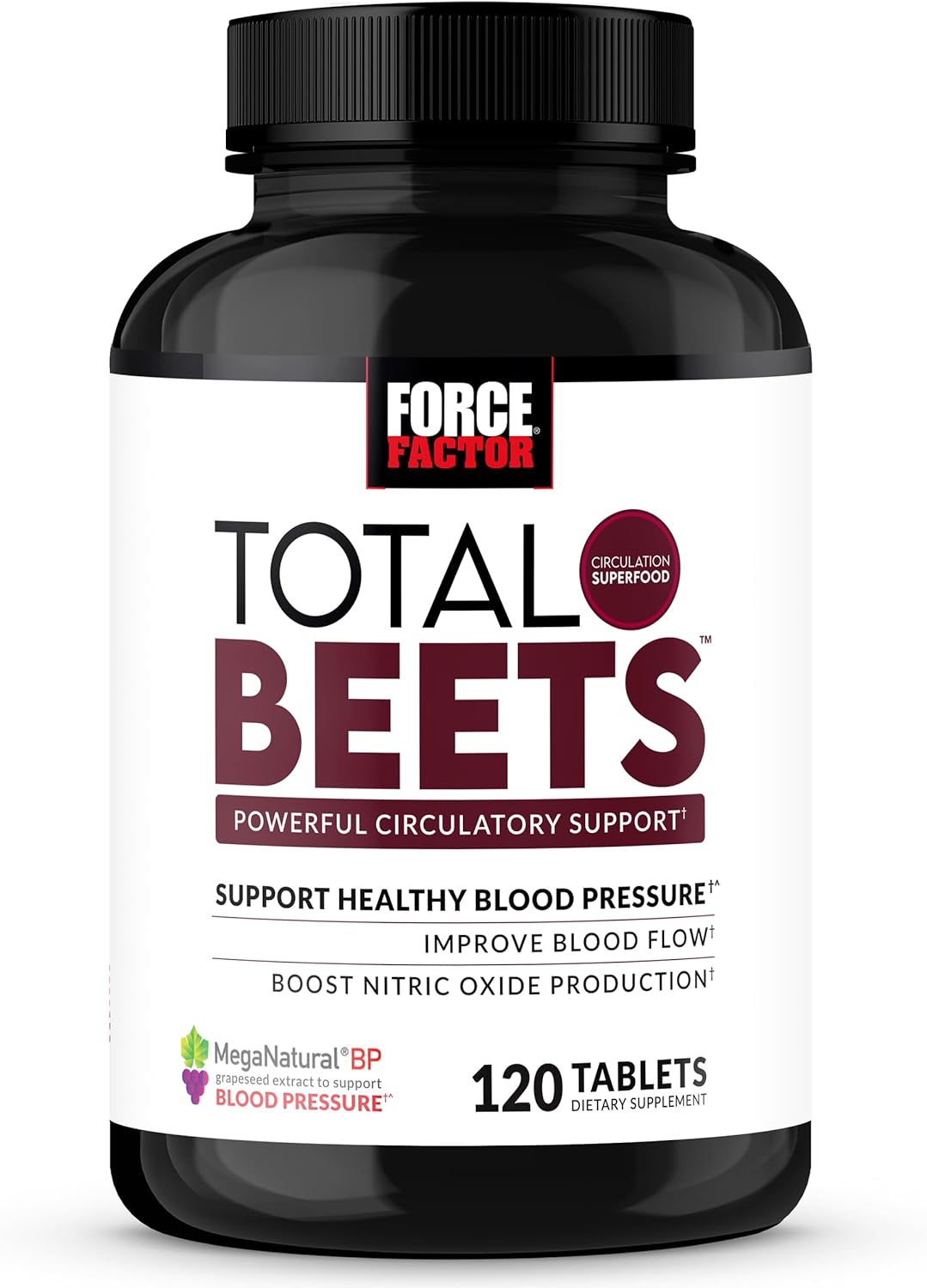 Blood Pressure Support with Grape Seed Extract and Non GMO Beet Root Powder - 120 Count for Heart Health & Circulation