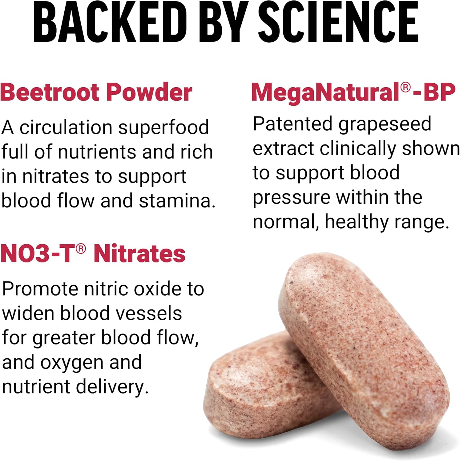 Blood Pressure Support with Grape Seed Extract and Non GMO Beet Root Powder - 120 Count for Heart Health & Circulation