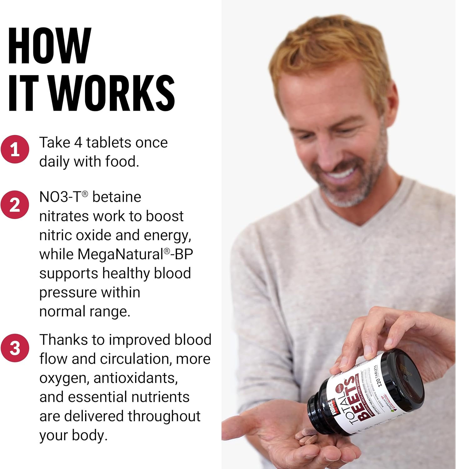 Blood Pressure Support with Grape Seed Extract and Non GMO Beet Root Powder - 120 Count for Heart Health & Circulation