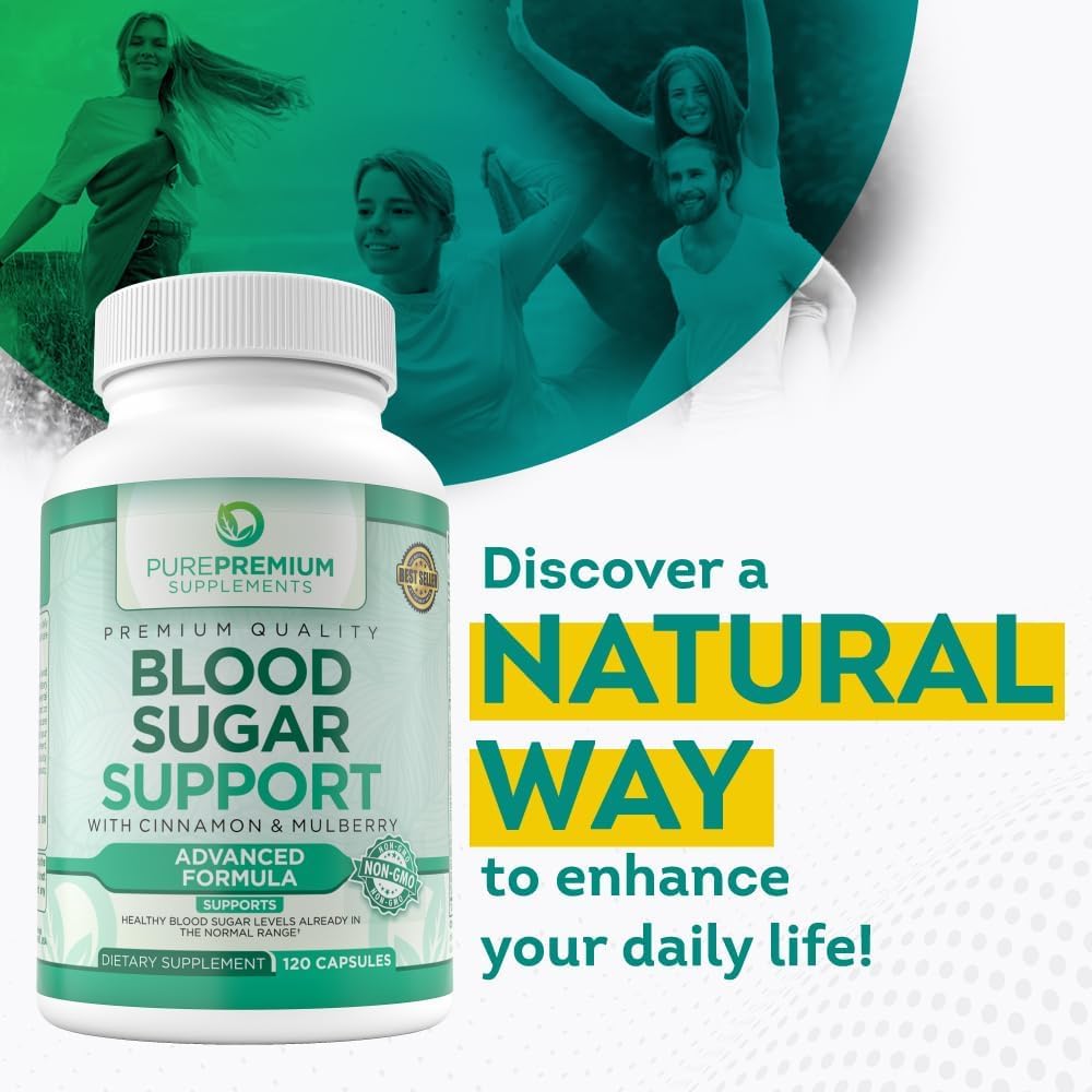 Blood Sugar Support Capsules - Cinnamon, Bitter Melon, Mulberry, Zinc, Biotin, Vitamin C - 120 Count - Maintain Healthy Blood Sugar Levels