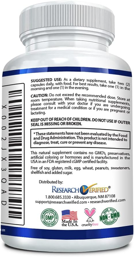 Blood Support Supplement with Hawthorn, Magnesium, Celery Seed Powder, BioPerine - 60 Capsules