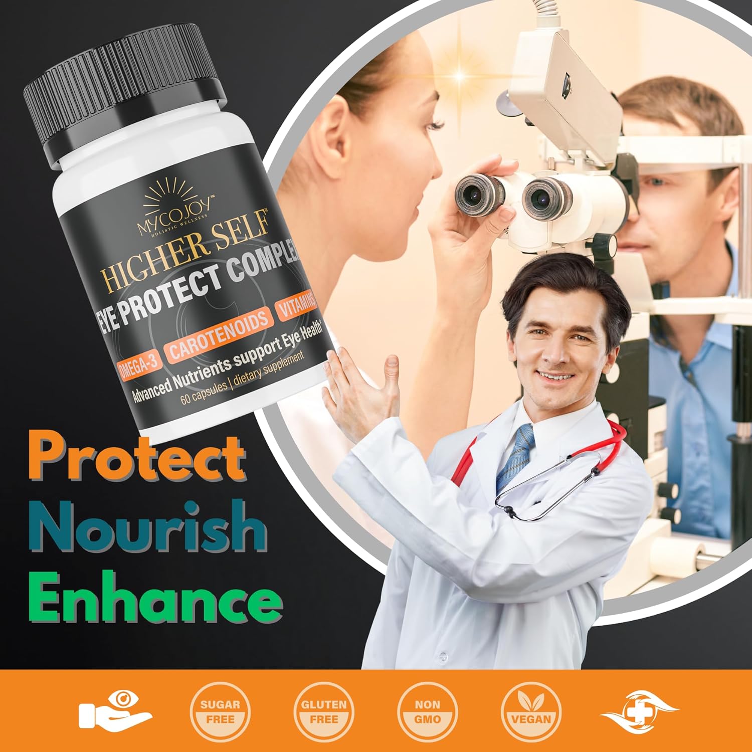Blue Light Defense Eye Complex with Lion's Mane, Omega-3, Lutein, and Bilberry Extract | 60 Capsules