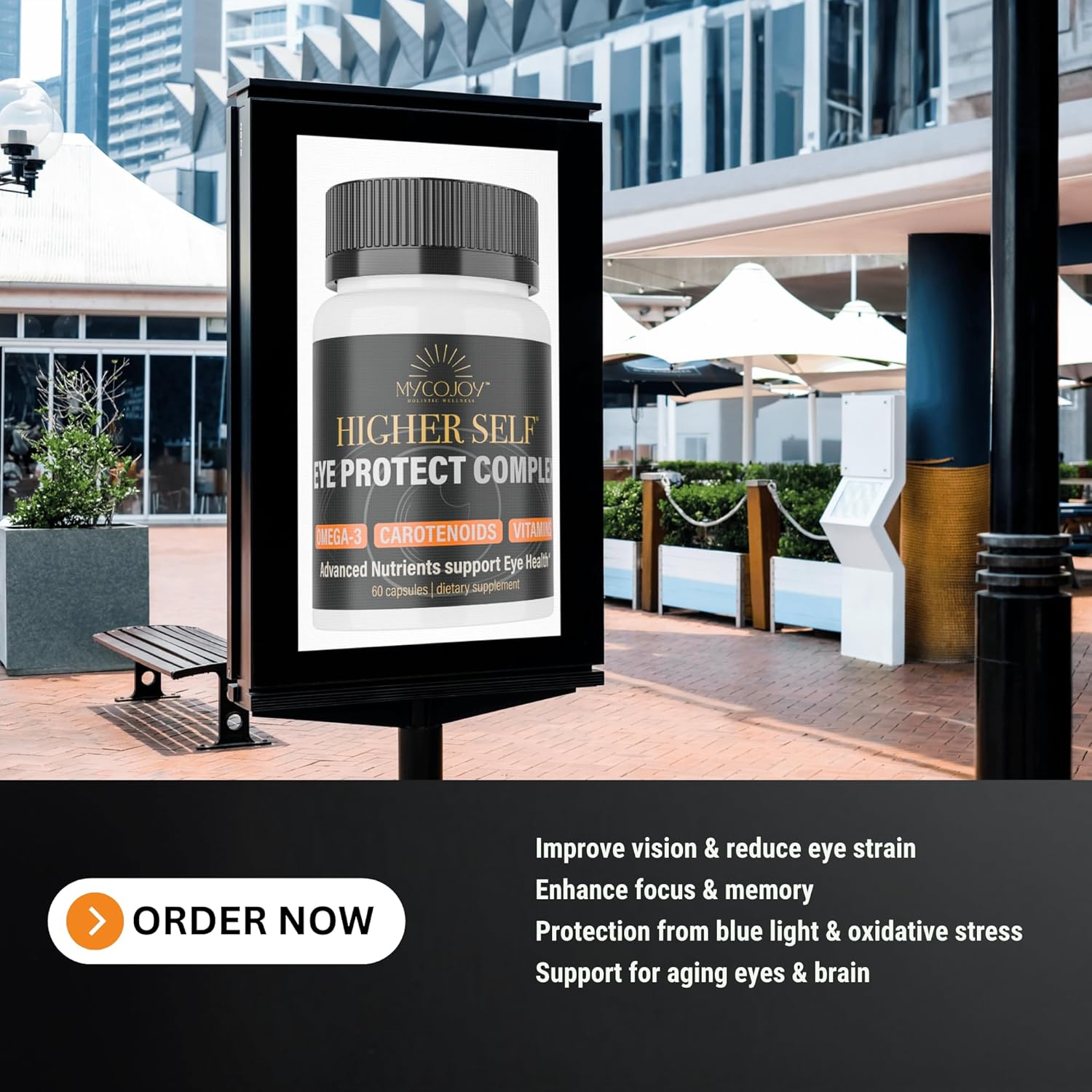 Blue Light Defense Eye Complex with Lion's Mane, Omega-3, Lutein, and Bilberry Extract | 60 Capsules