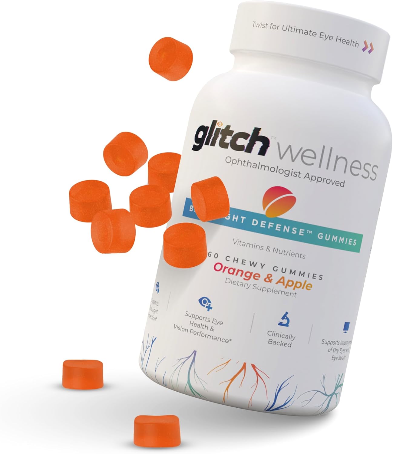 Blue Light Defense Eye Health Gummies - Lutein & Zeaxanthin Supplement for Seniors - Vegan & Delicious Eye Vitamins - 60 Count