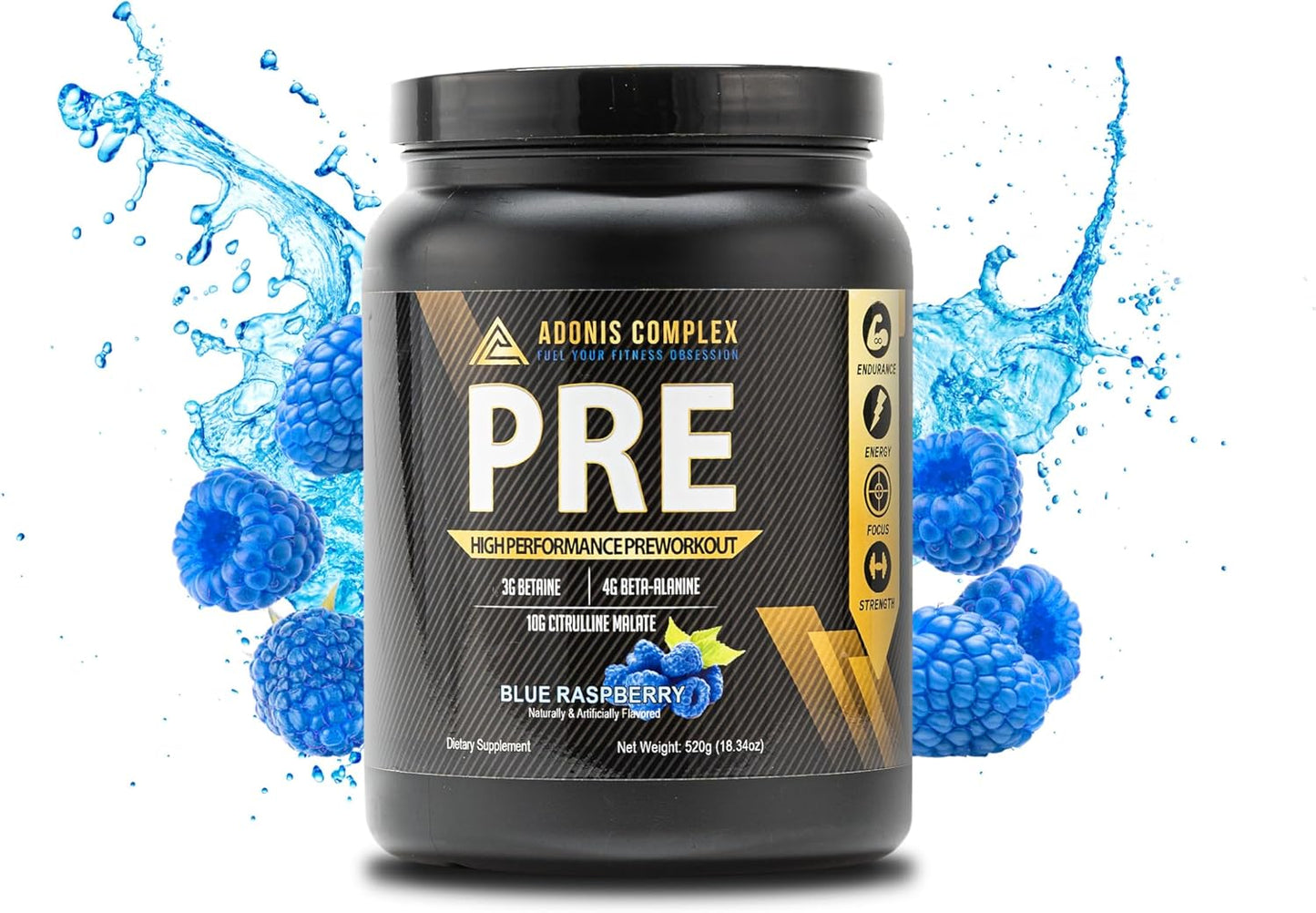 Blue Raspberry Adonis Complex Pre-Workout Supplement for Enhanced Performance