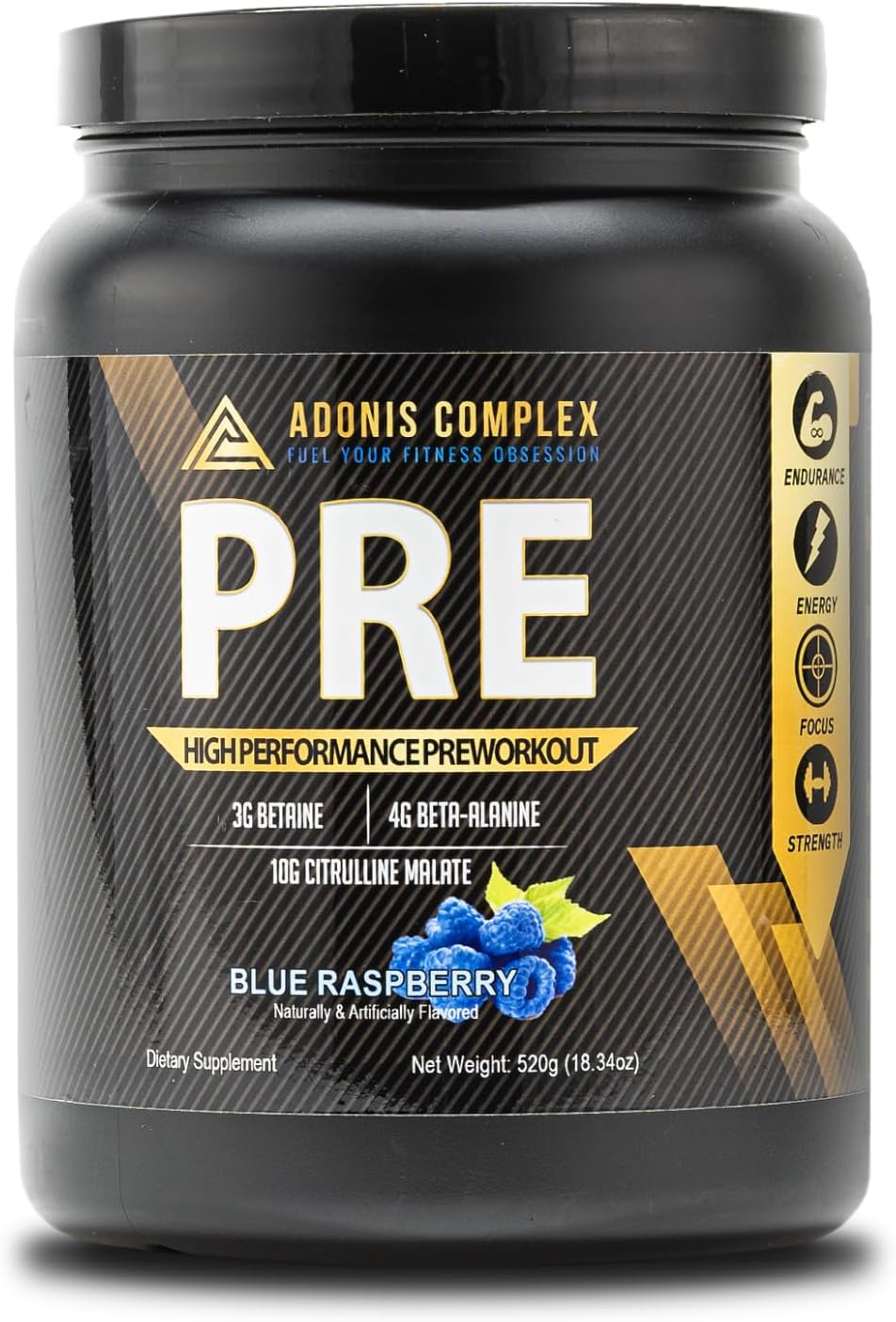 Blue Raspberry Adonis Complex Pre-Workout Supplement for Enhanced Performance
