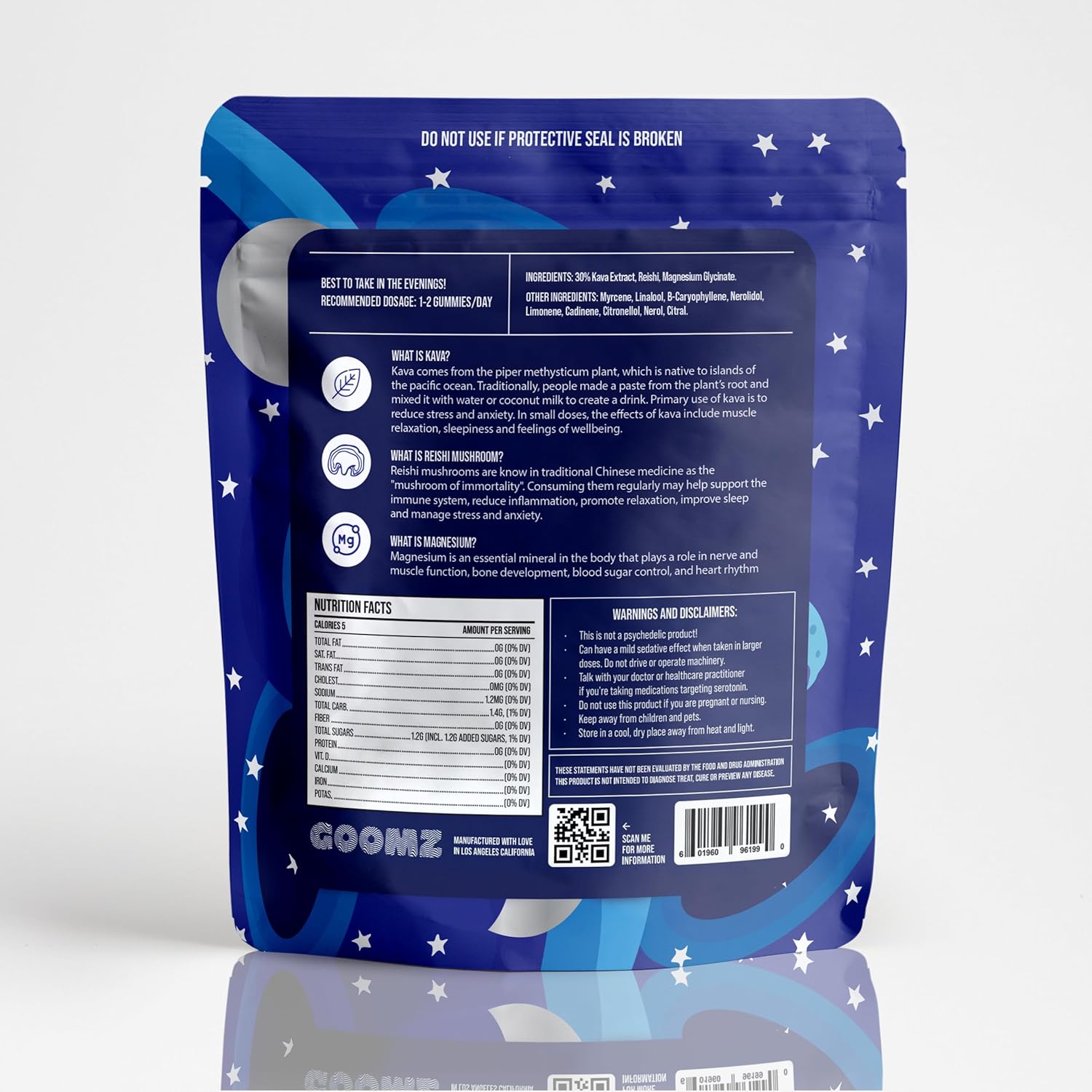 Blue Raspberry Mushroom Sleep Gummies with Kava, Reishi, & Magnesium - Non-GMO, Vegan, Gluten-Free Natural Sleep Aid for Adults (30 Count)