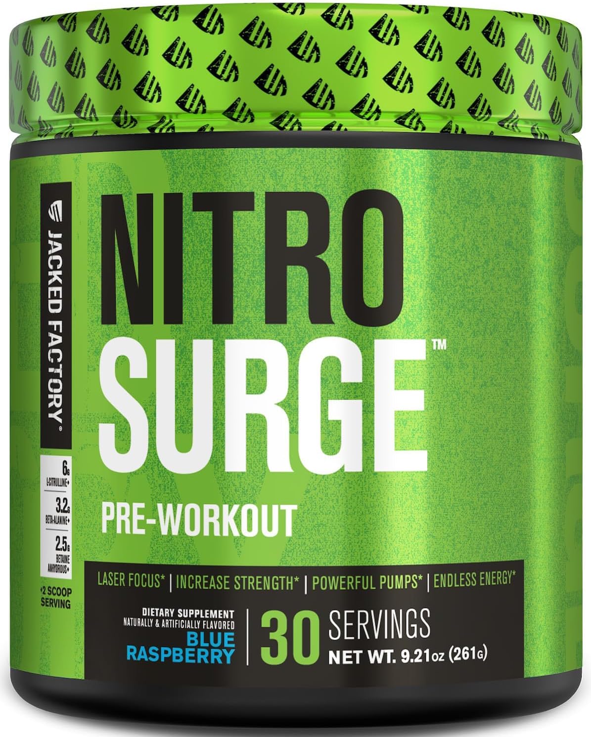 Blue Raspberry Nitrosurge Pre-Workout & Fruit Punch BCAA Combo for Muscle Building and Recovery by Jacked Factory
