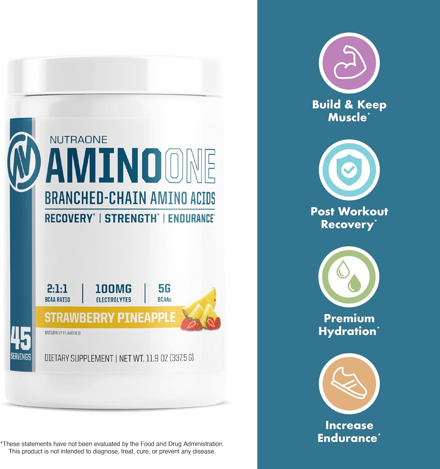 Blue Raz Slushie AminoOne by NutraOne - BCAA and EAA Amino Acid Supplement