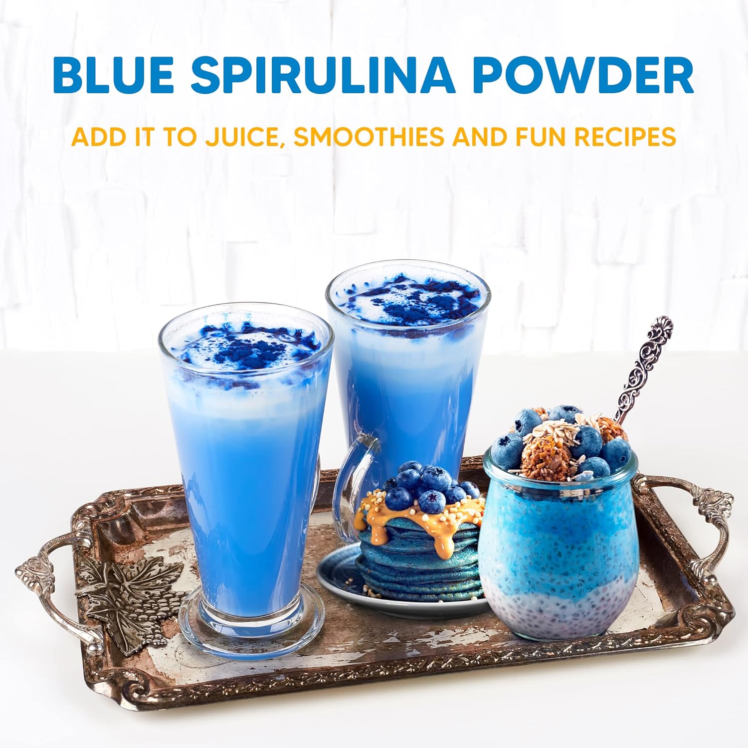 Blue Spirulina Powder: Superfood Plant Rich in Protein for Immune Support, Energy, and Natural Food Coloring - 5 oz Bag