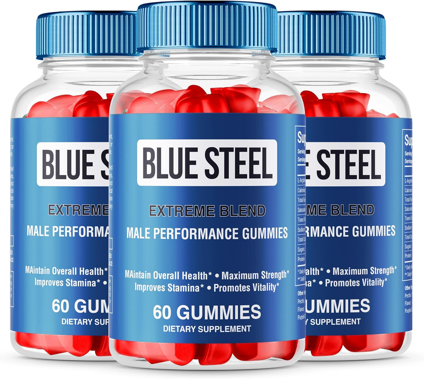 Blue Steel Gummies - 3 Pack, Advanced Formula Vitamins for Reviews