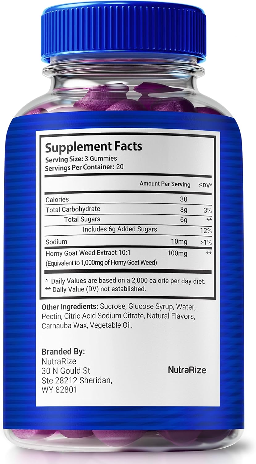 Blue Steel Men's Daily Nutrition Gummies - Boost Confidence & Health - All Natural Peak Performance Support - Official Male Supplement