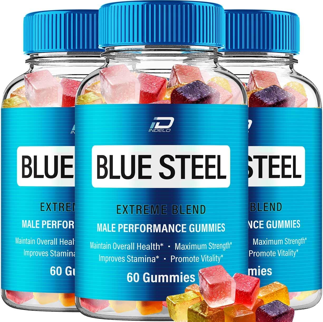 Blue Steelmetabolism boosterGummies - Indelo's Official Formula, Advancedmetabolism boosterOil Formulation (3 Pack - 180 Gummies)