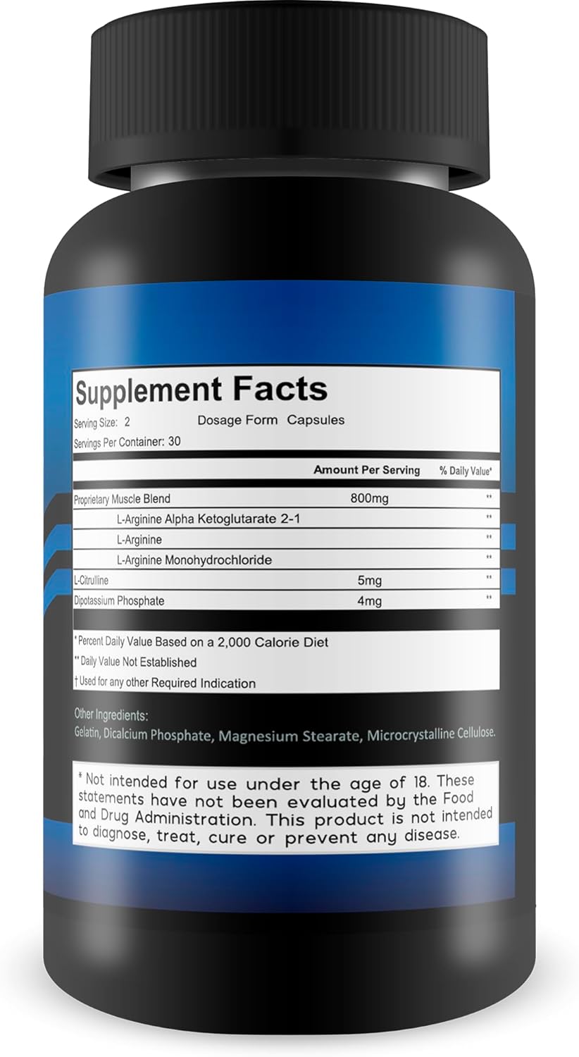 Blue Vigor Max Male Blood Flow Supplement - Best Nitric Oxide Support for Men - Promotes Healthy Blood Circulation