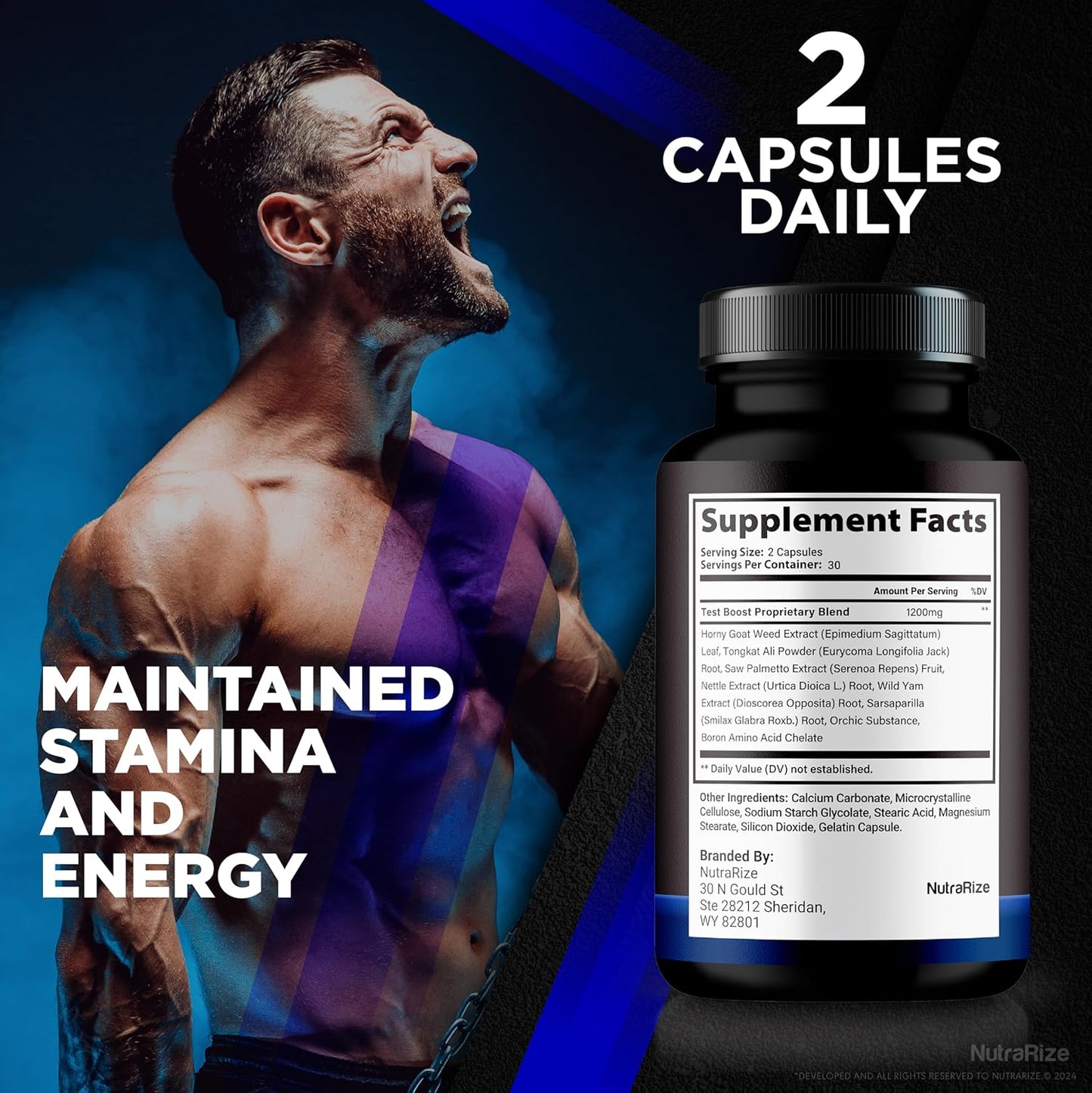 Blue Vigor Max Pills - Pack of 2 All-Natural Capsules for Fitness & Wellness, Premium Daily Nutrition & Energy Supplement (120 Capsules)