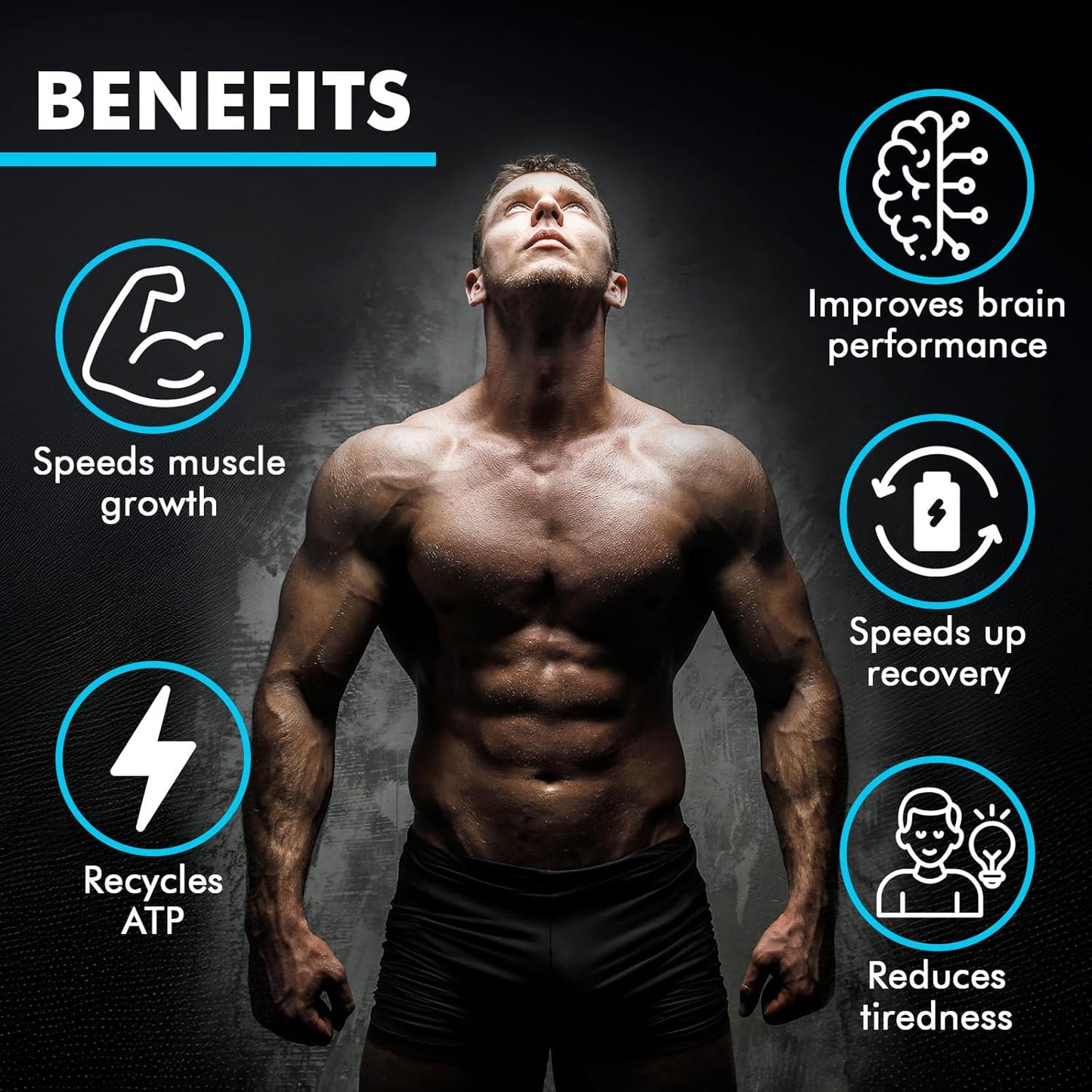Blueberry Creatine Gummies for Strength, Energy, and Muscle Gain - 120 Count Vegan and Sugar-Free Supplement