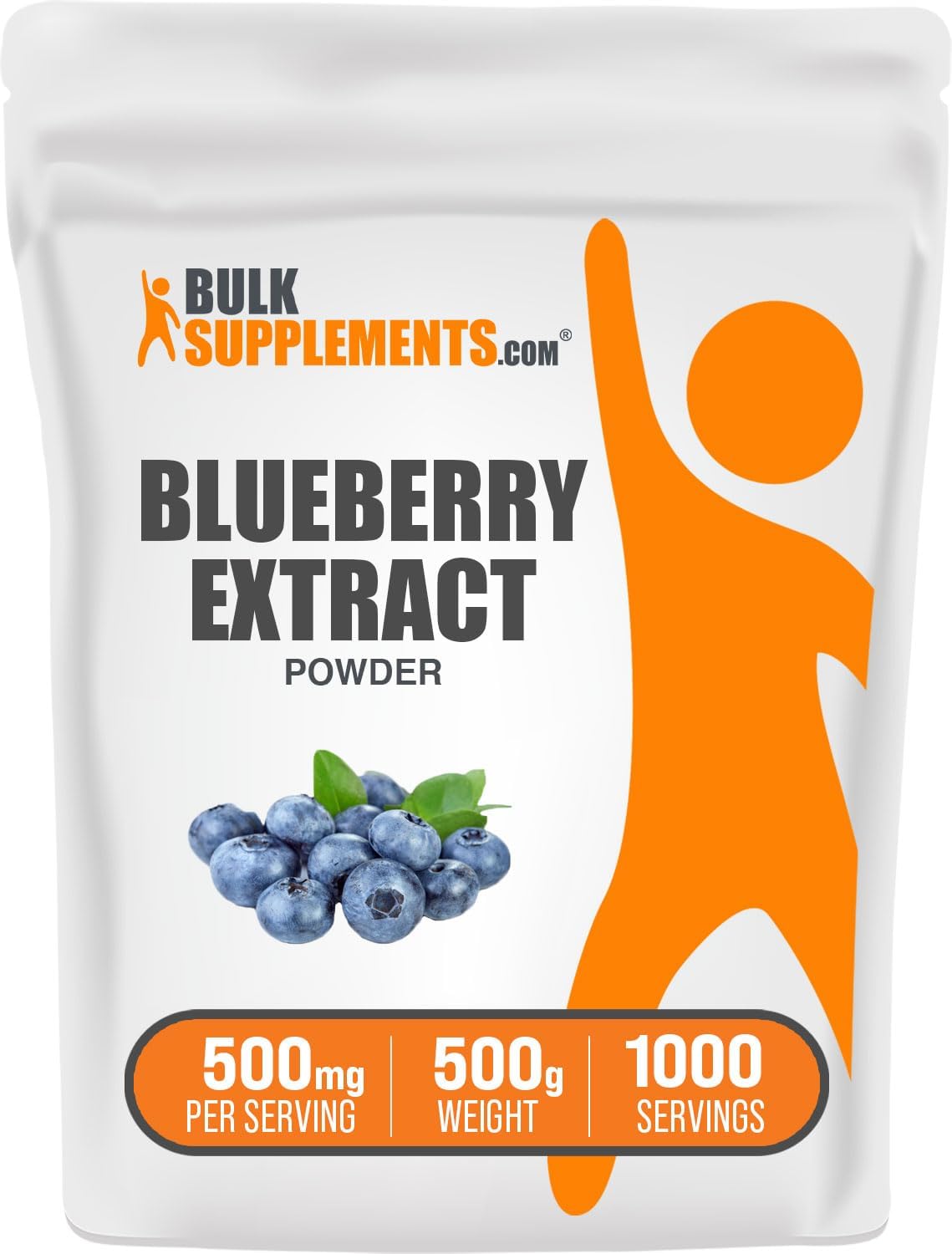 Blueberry Extract Powder - Wild Blueberry Supplement, Vegan & Gluten Free - 500mg per Serving - 500g (1.1 lbs) - BulkSupplements.