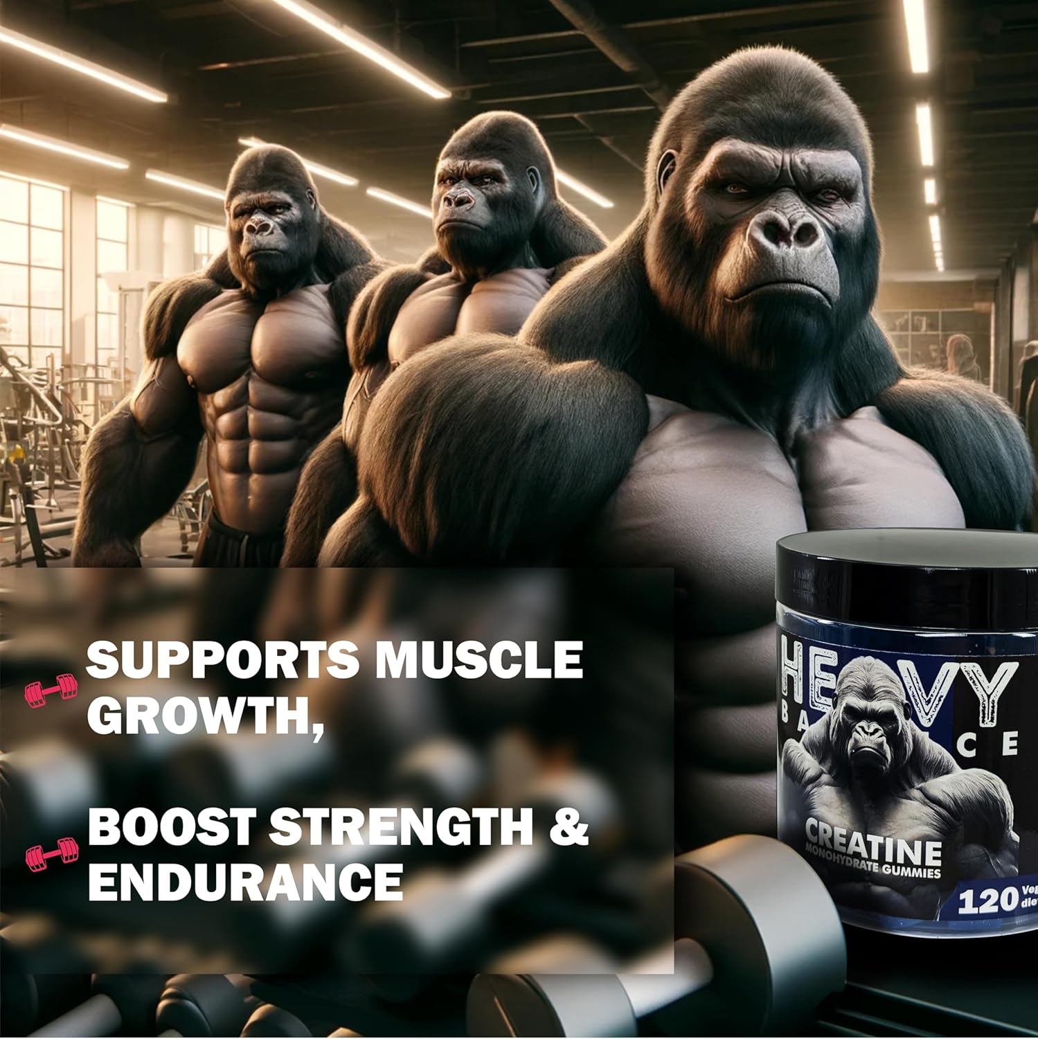 Blueberry Flavored Creatine Monohydrate Gummies - 5g Chewable Cubes (120 Pack)