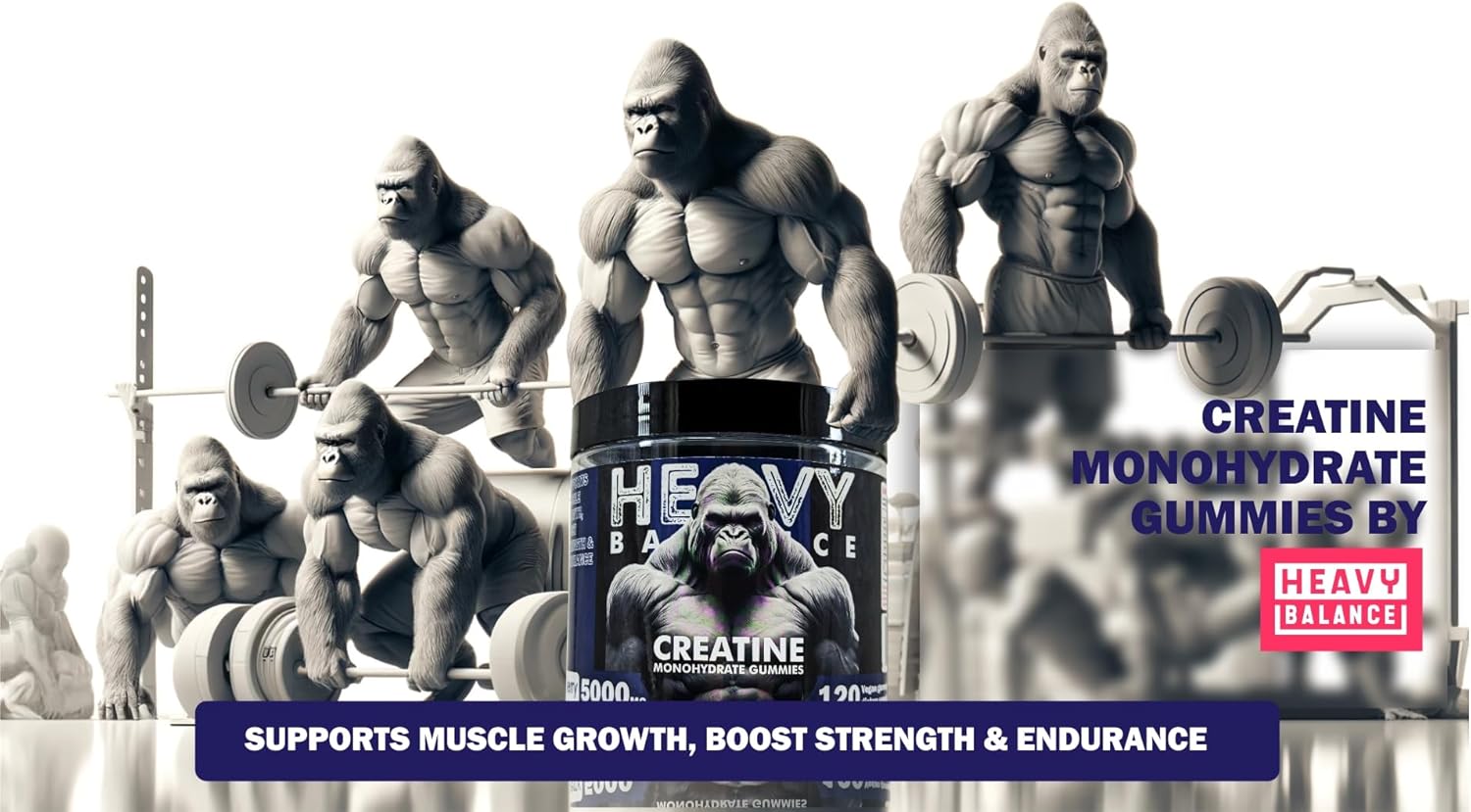 Blueberry Flavored Creatine Monohydrate Gummies - 5g Chewable Cubes (120 Pack)