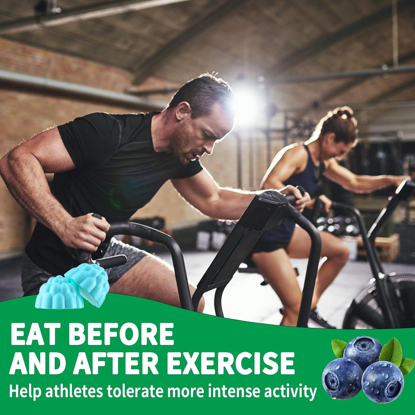 Blueberry Flavored Creatine Monohydrate Gummies 5000mg - 120 Count for Men & Women