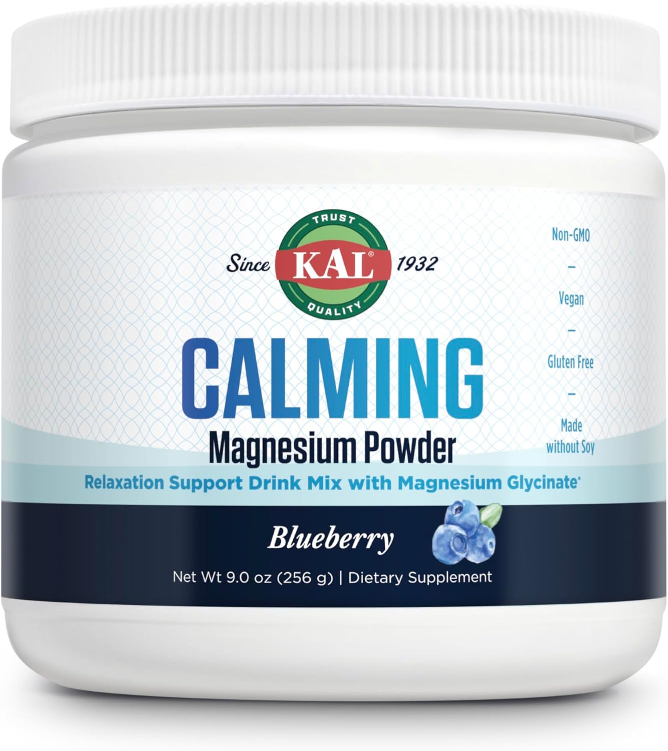 Blueberry Flavored Magnesium Powder Supplement for Relaxation Support - High Absorption, Vegan, Gluten Free - 40 Servings, 9 oz