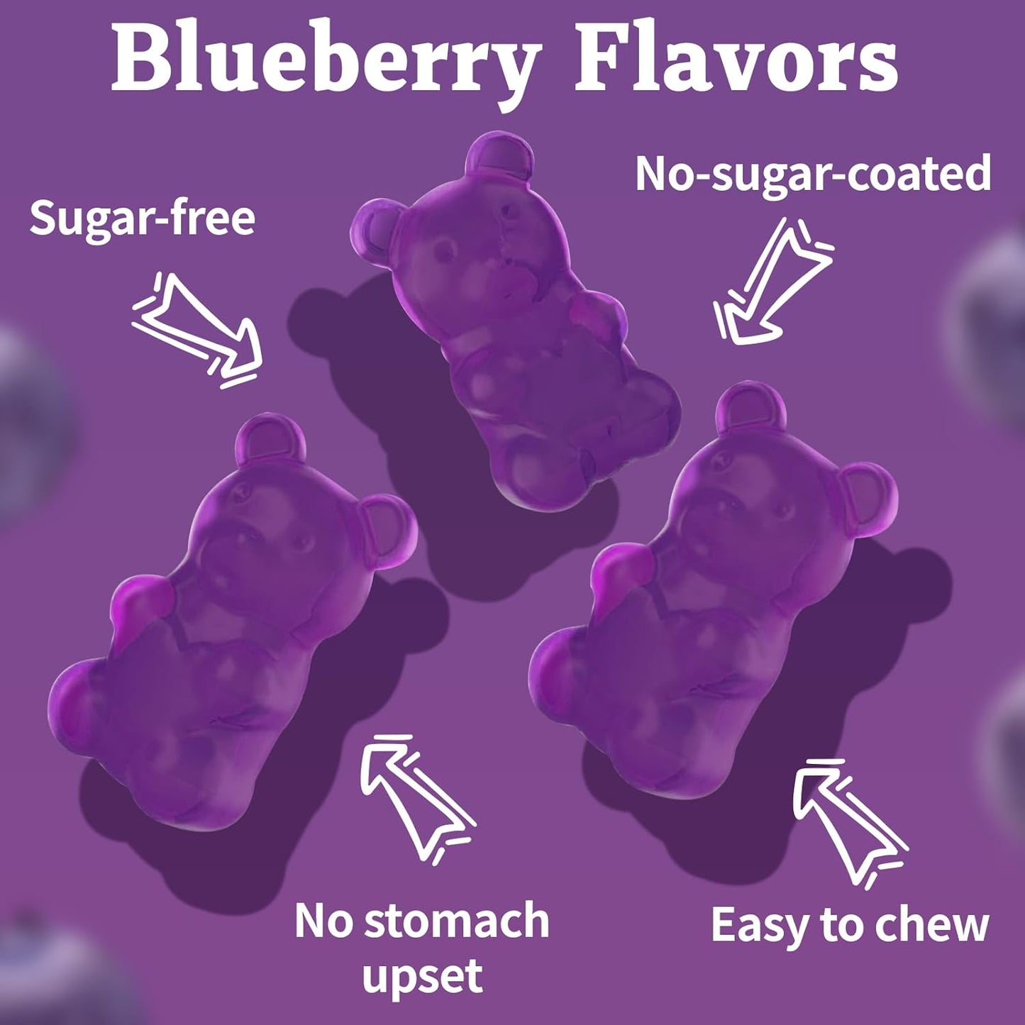 Blueberry Flavored OALSE Calcium Magnesium Zinc Gummies with Vitamin D3 & K2 for High Absorption - Supports Muscles, Immune System, and Sleep - Sugar Free (1 Pack)
