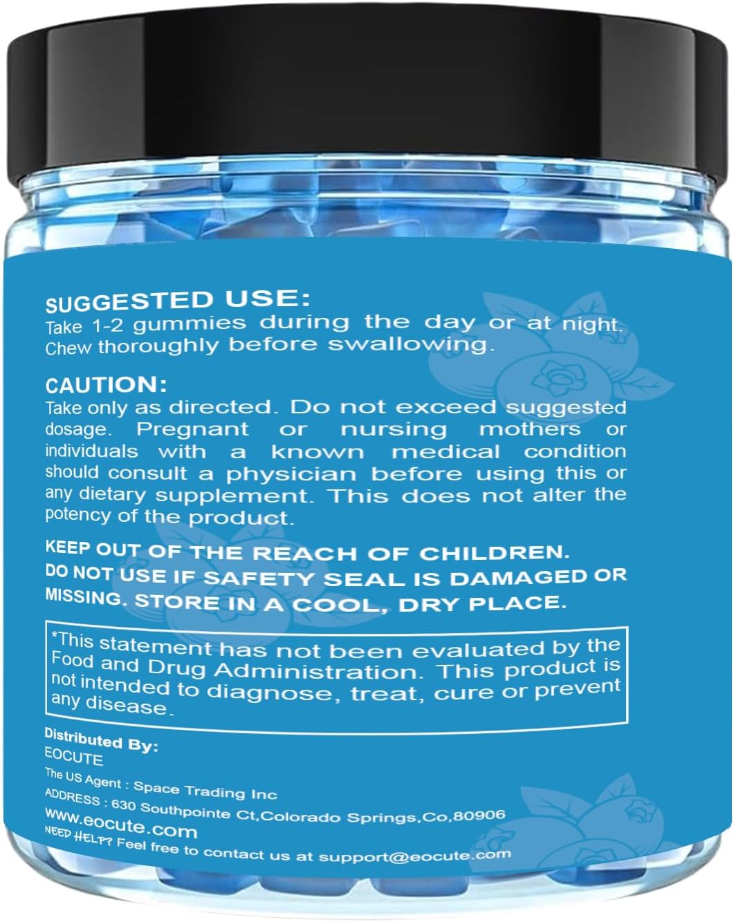 Blueberry Flavored Vegan Creatine Gummies with L-Taurine & Vitamin B12 - 150 Count for Strength and Muscle Building