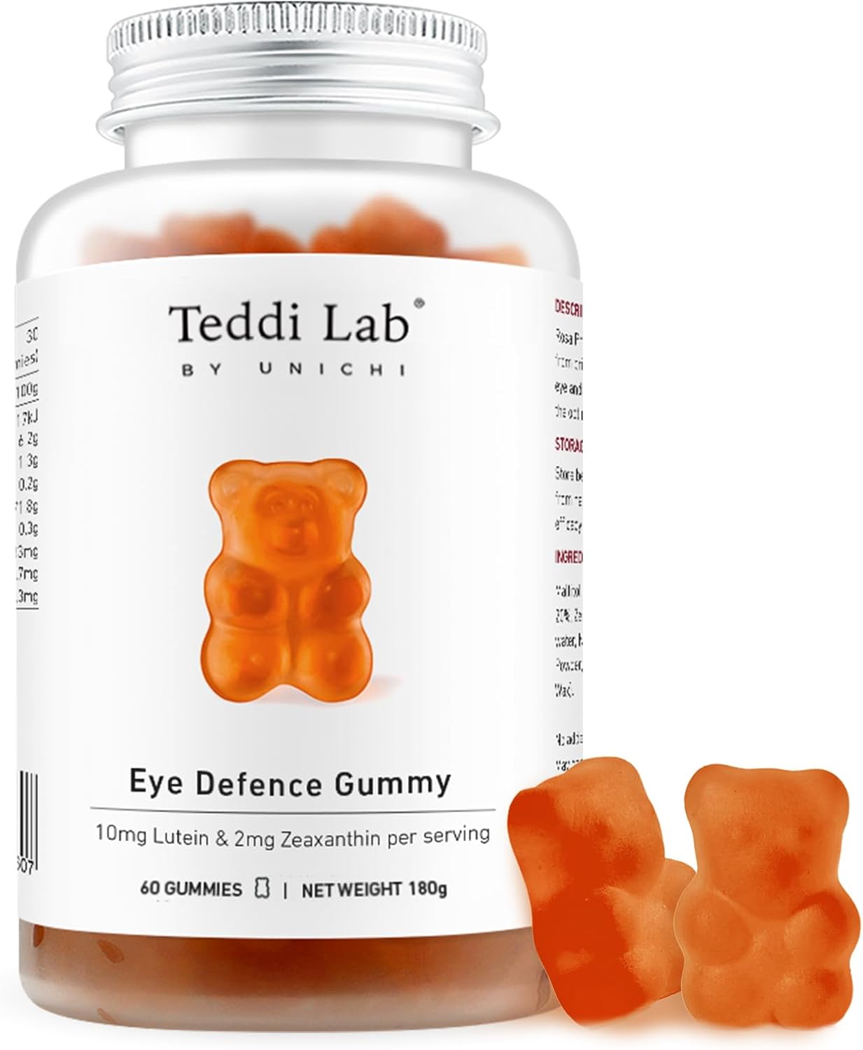 Blueberry Flavour Eye Health Gummy, 60 Count - Lutein and Zeaxanthin Supplement for Eye and Retina Health by Unichi