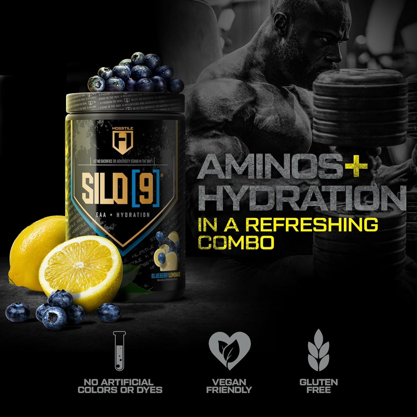 Blueberry Lemonade Amino Acids Powder with Electrolyte Support for Muscle Recovery - 30 Servings
