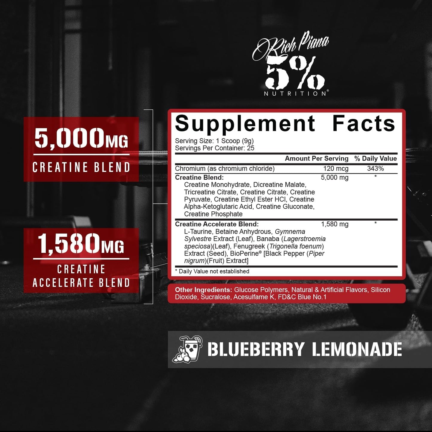 Blueberry Lemonade Flavored CreaTEN Creatine Complex Powder for Max Power & Muscle Gain