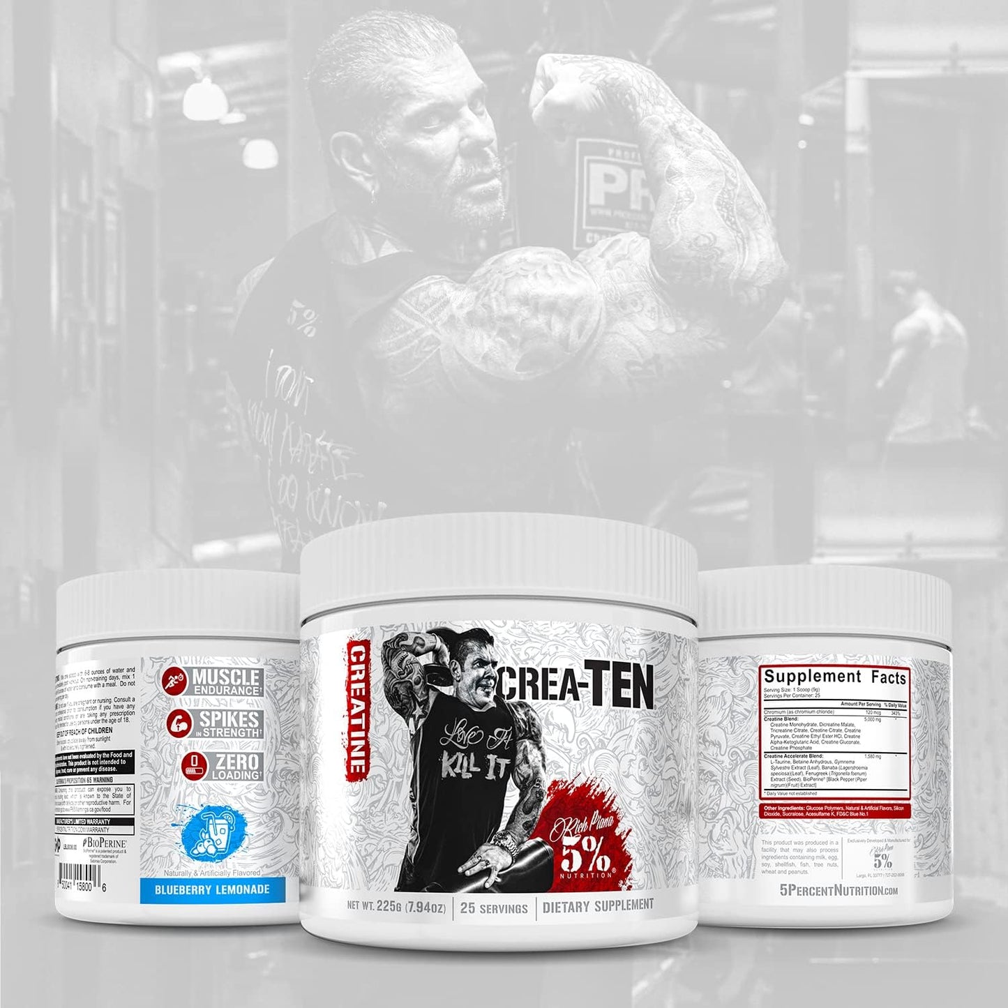 Blueberry Lemonade Flavored CreaTEN Creatine Complex Powder for Max Power & Muscle Gain