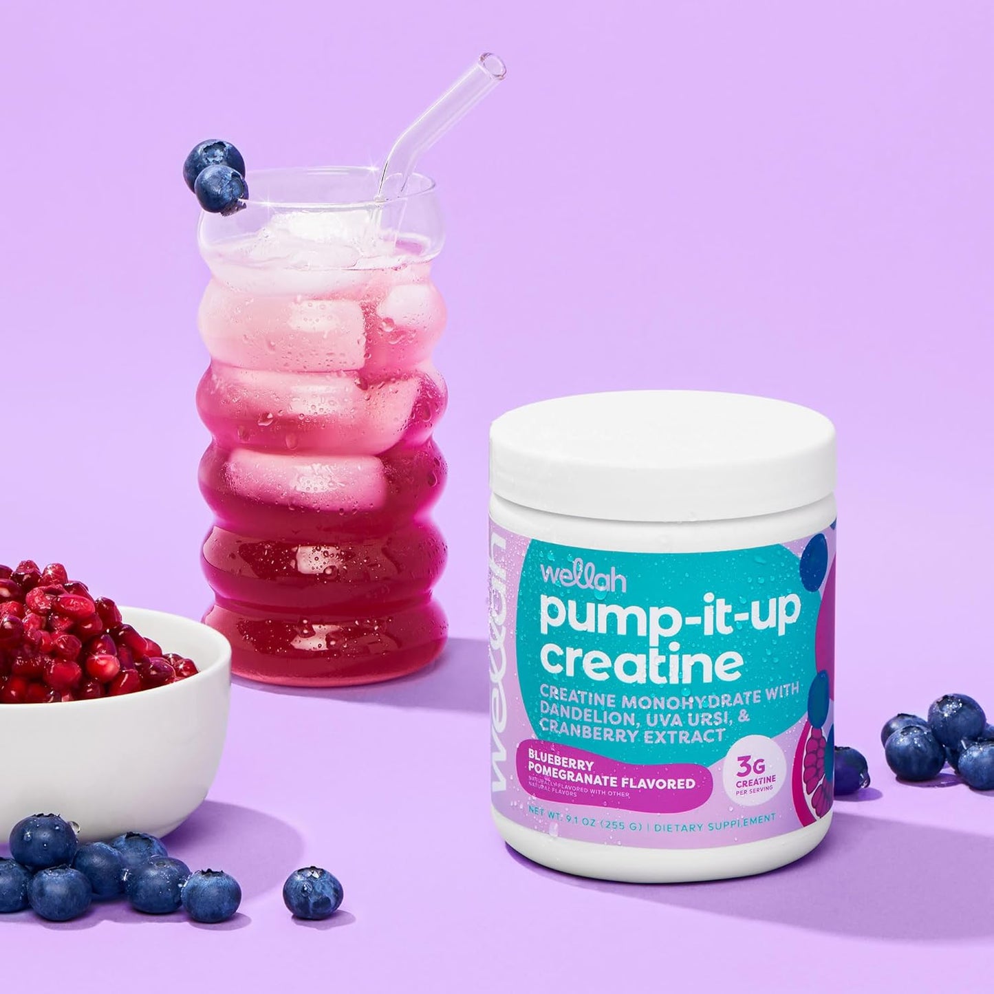 Blueberry Pomegranate Creatine Monohydrate with Dandelion & Uva Ursi - 50 Servings