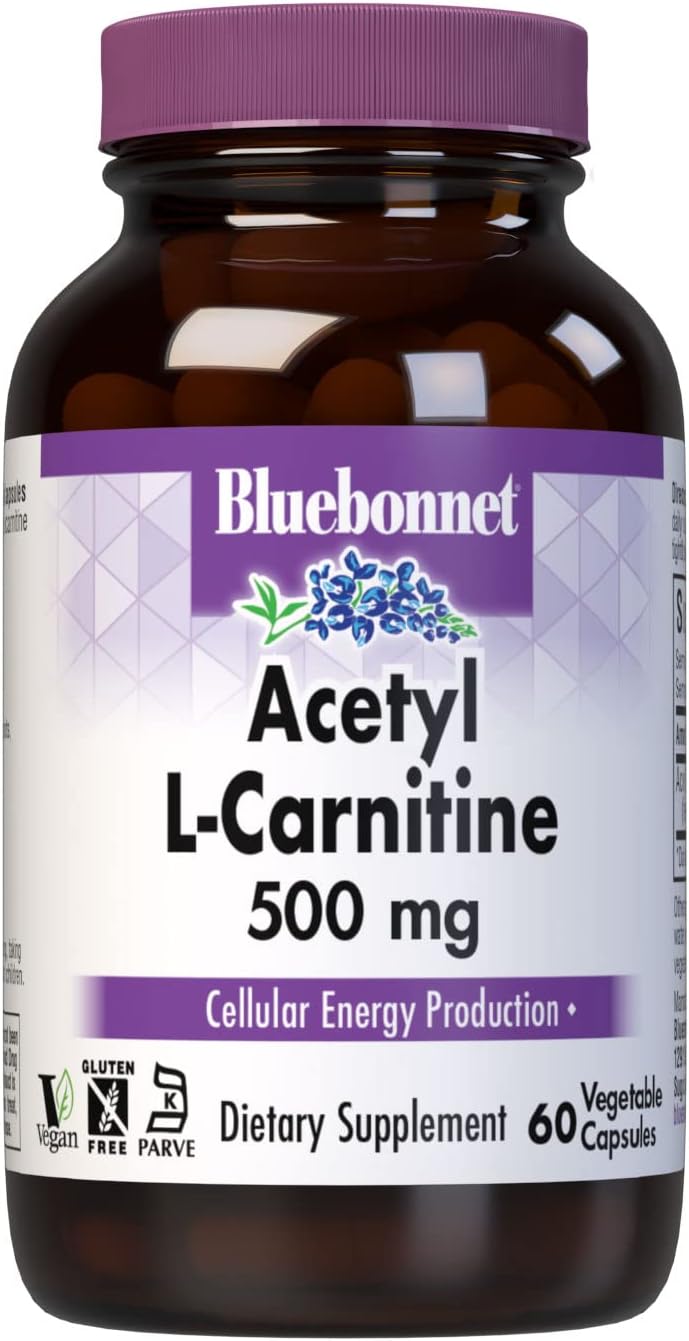 BlueBonnet Acetyl L-Carnitine 500 mg Capsules - 60 Count - Vitamin Supplement