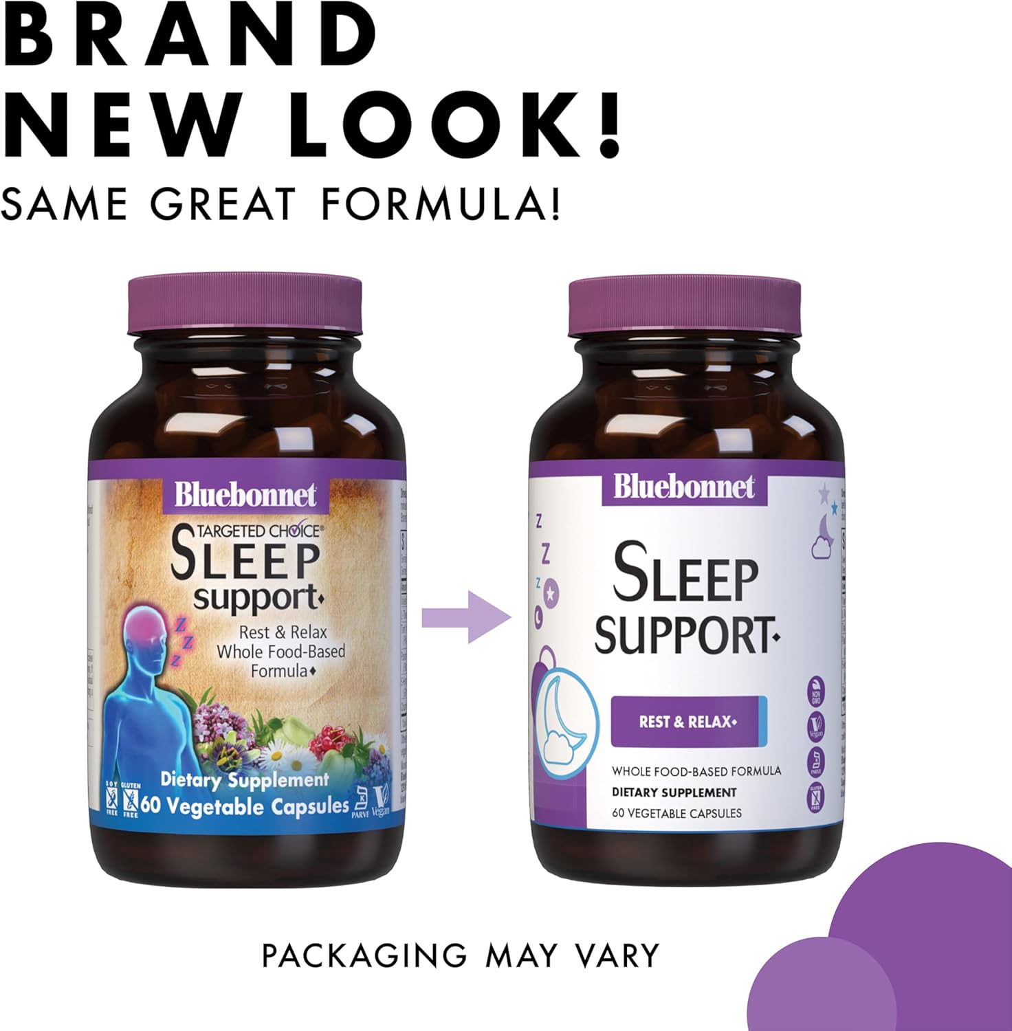 Bluebonnet Nutrition Sleep Support Formula - Whole Food-Based, Soy-Free, Gluten-Free, Non-GMO, Vegan - 30 Capsules